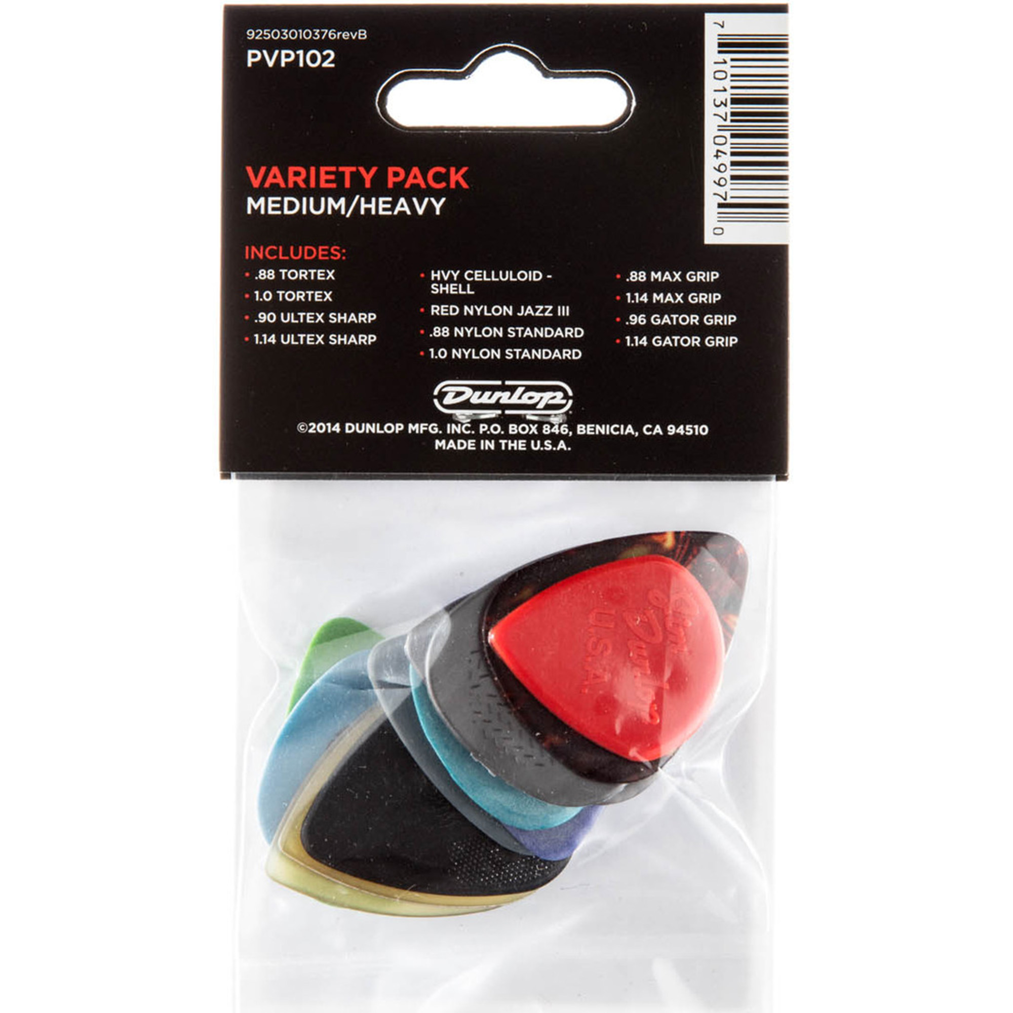 Jim Dunlop PVP102 Pick Variety Pack - Medium/Heavy - 12 Picks