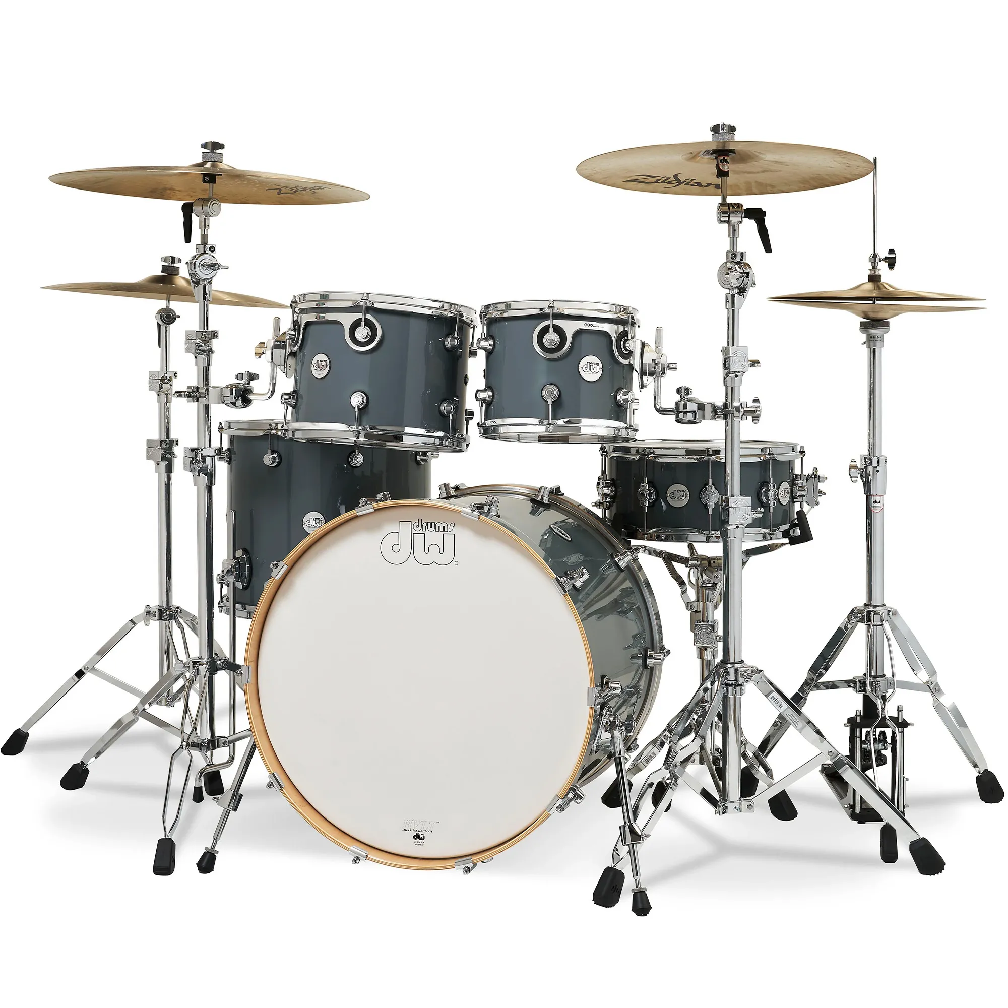 DW Drums Design Series 5 Piece Shell Pack Excluding Hardware and Cymbals - Steel Grey