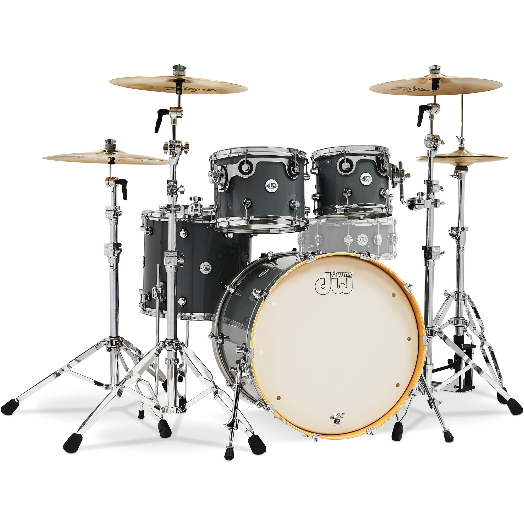DW Drums Design Series 5 Piece Shell Pack Excluding Hardware and Cymbals - Steel Grey