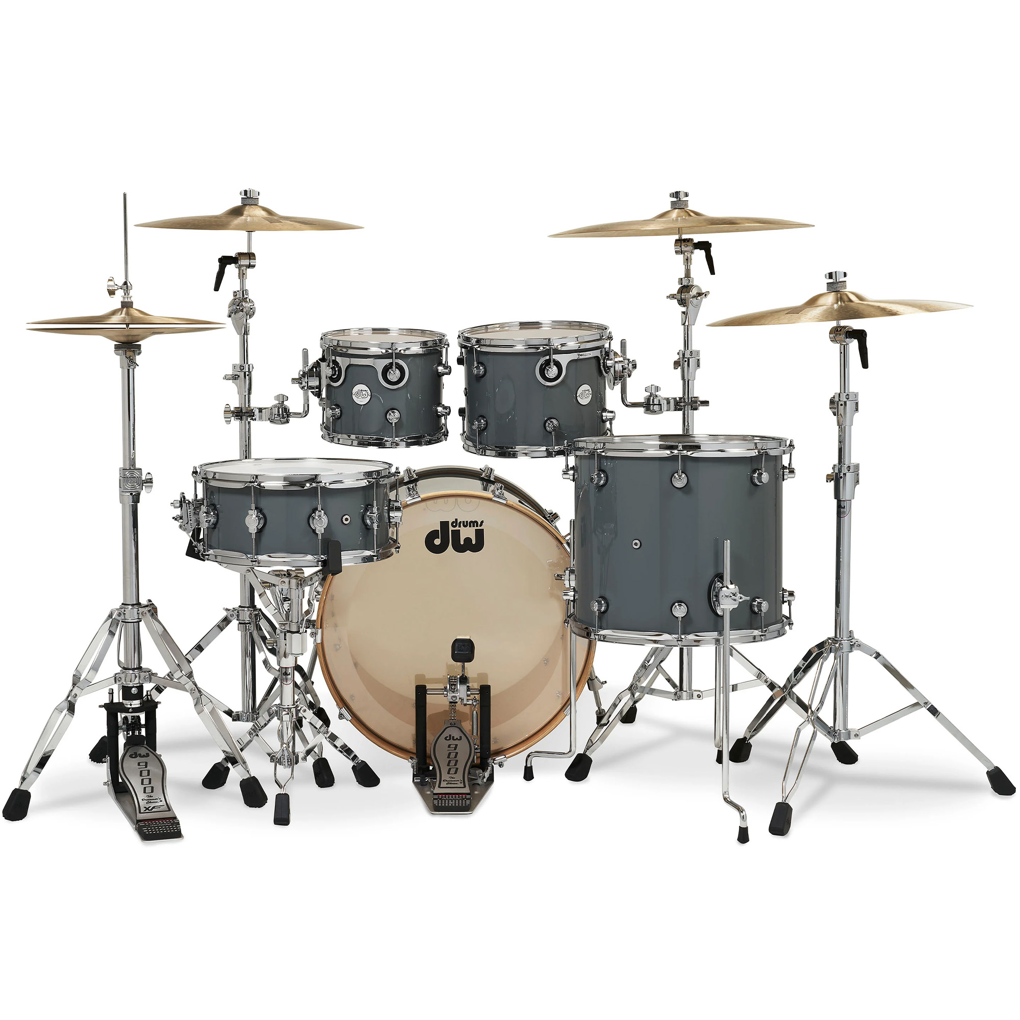 DW Drums Design Series 5 Piece Shell Pack Excluding Hardware and Cymbals - Steel Grey