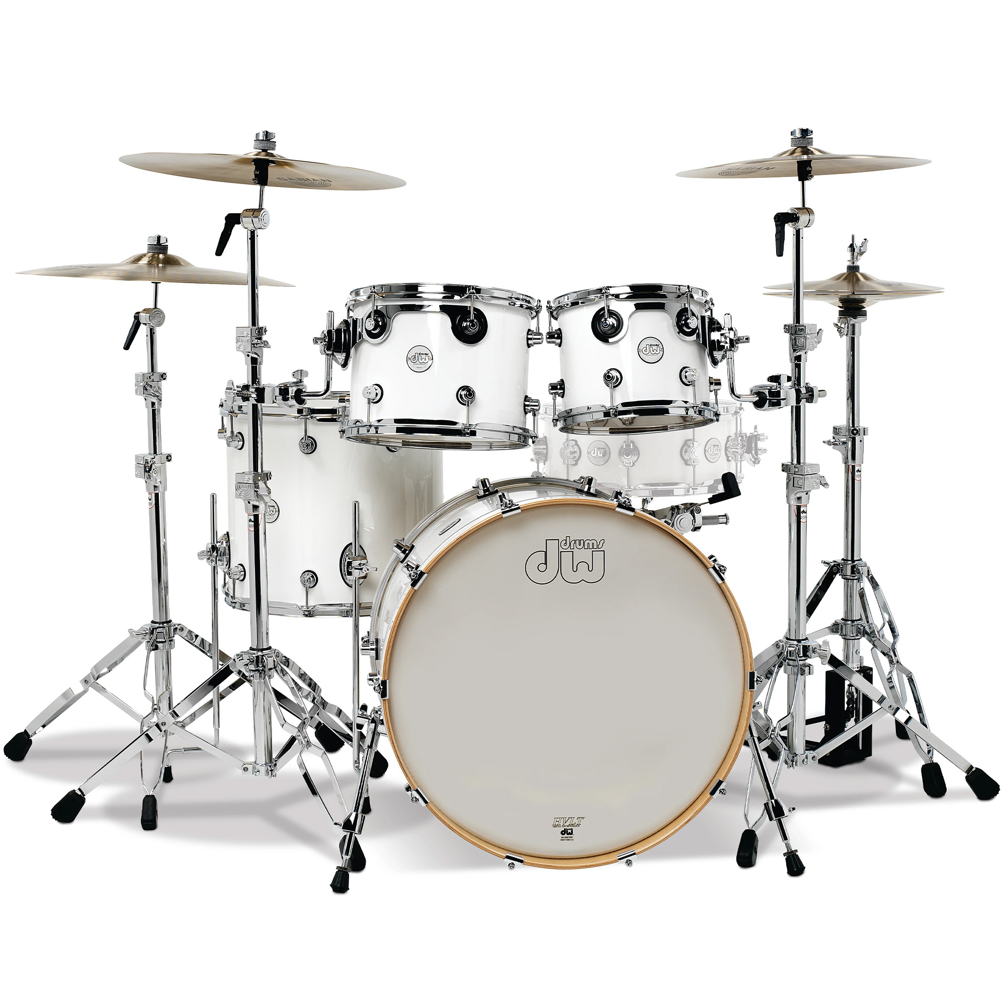 DW Drums Design Series 5 Piece Shell Pack Excluding Hardware and Cymbals - Gloss White