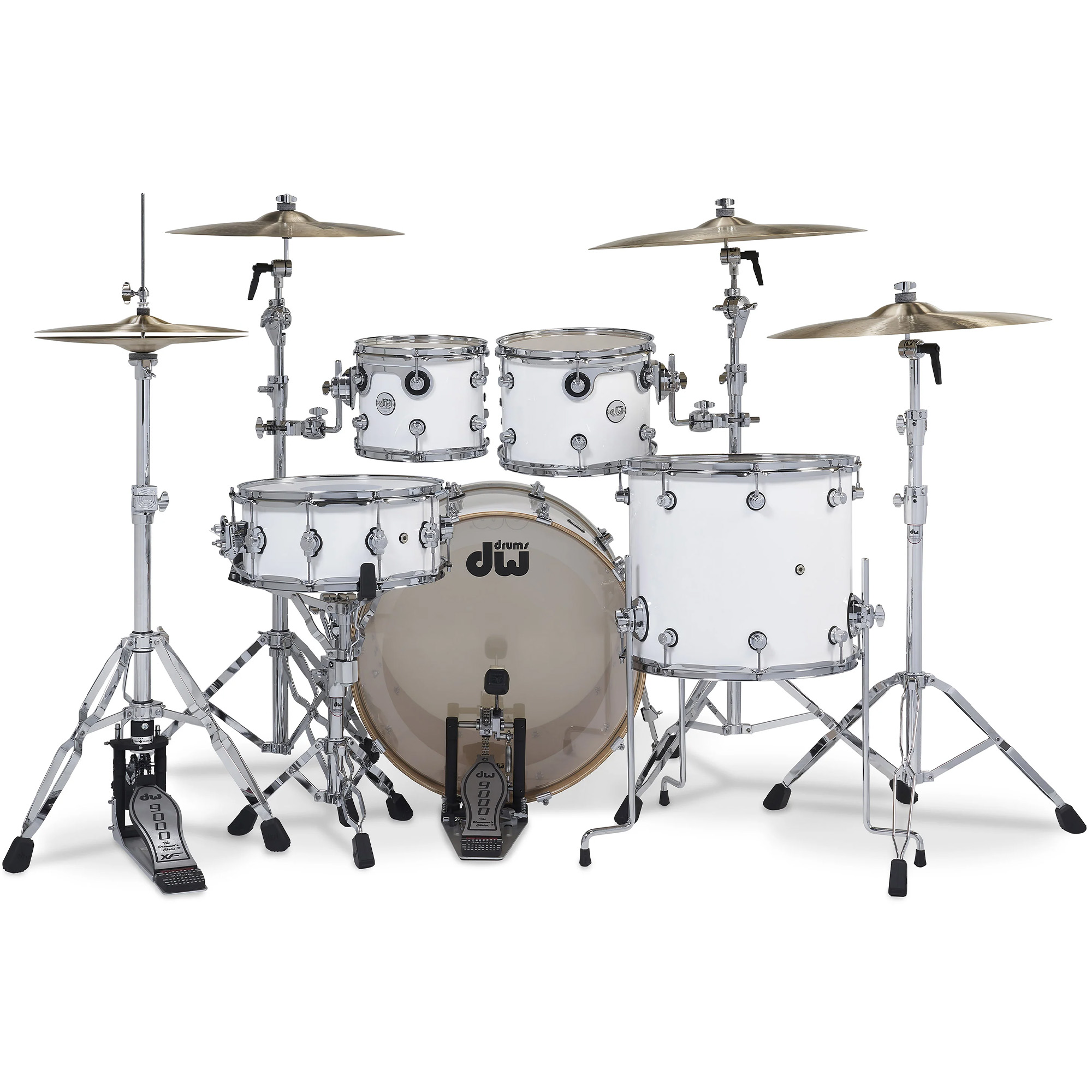 DW Drums Design Series 5 Piece Shell Pack Excluding Hardware and Cymbals - Gloss White