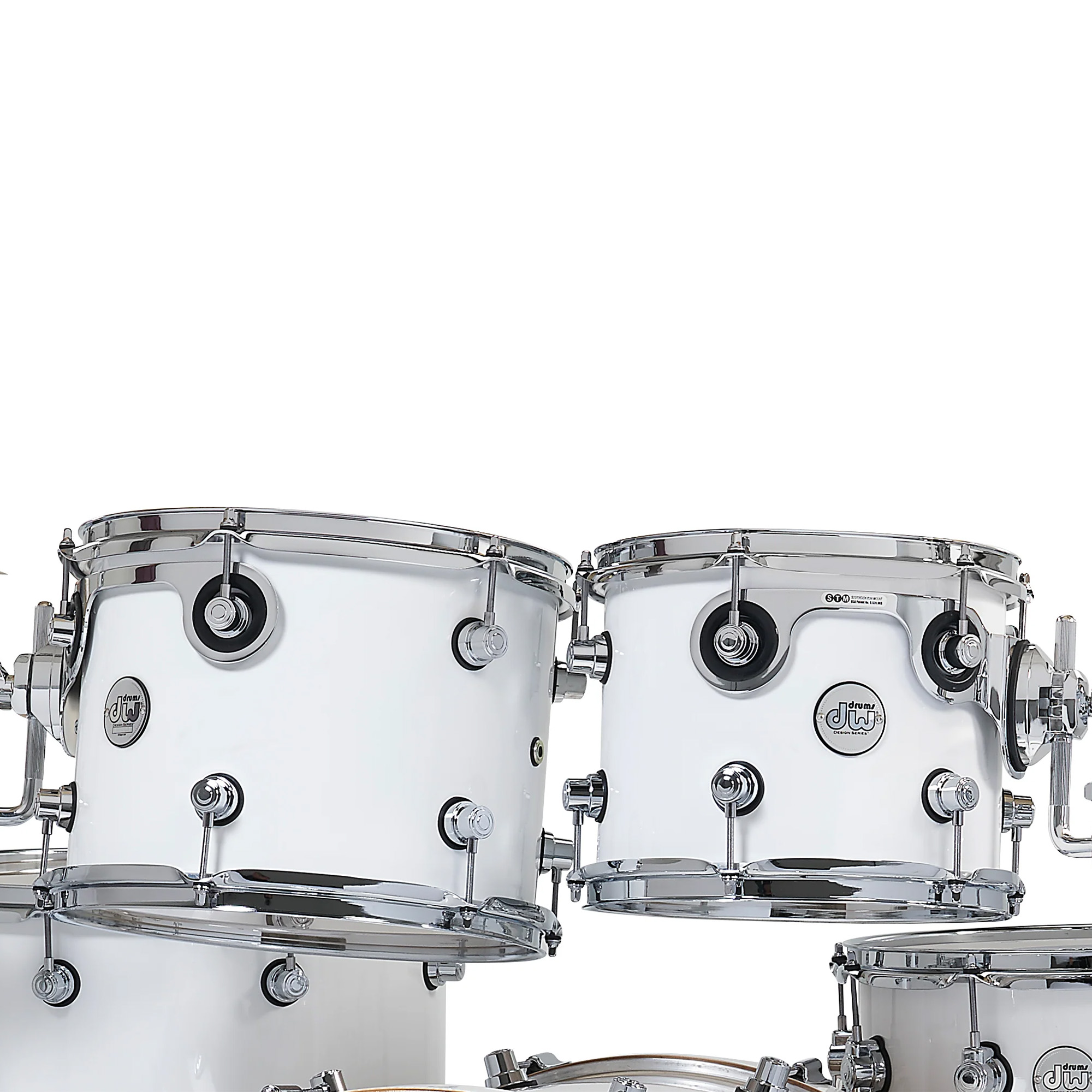 DW Drums Design Series 5 Piece Shell Pack Excluding Hardware and Cymbals - Gloss White