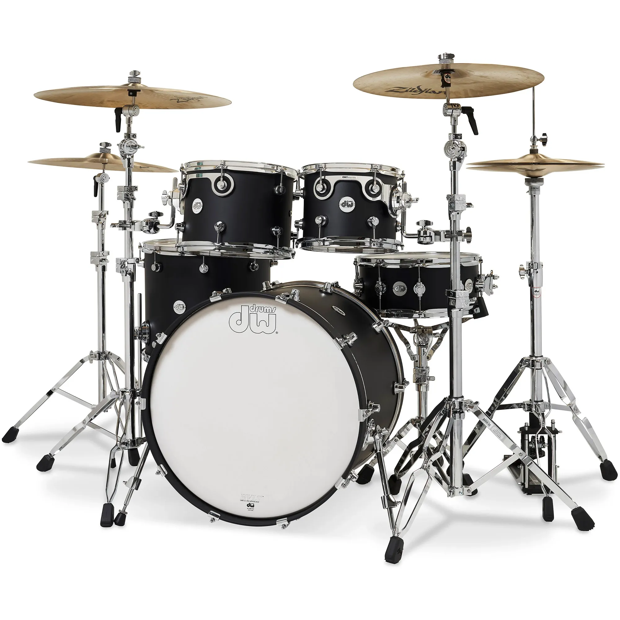 DW Drums Design Series 5 Piece Shell Pack Excluding Hardware and Cymbals - Satin Black