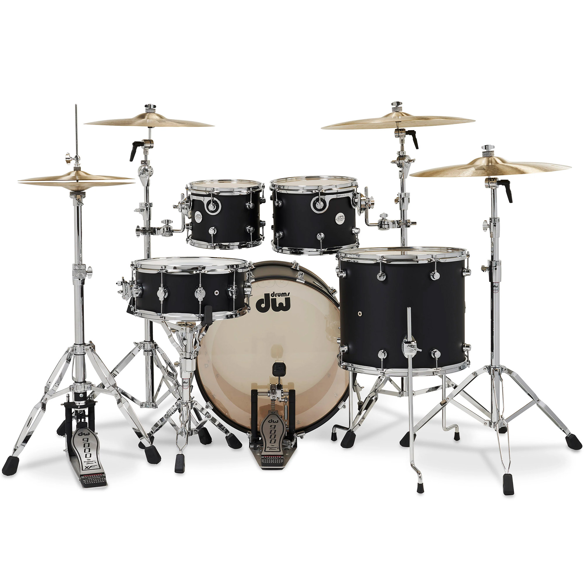 DW Drums Design Series 5 Piece Shell Pack Excluding Hardware and Cymbals - Satin Black