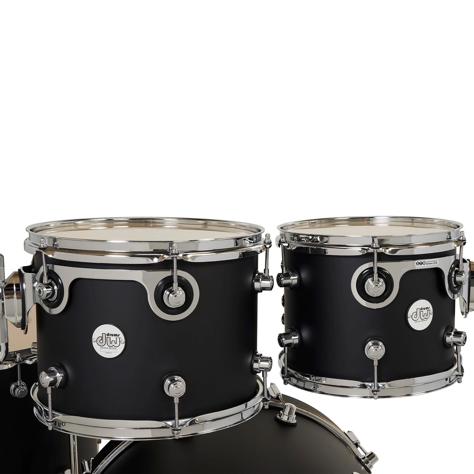 DW Drums Design Series 5 Piece Shell Pack Excluding Hardware and Cymbals - Satin Black