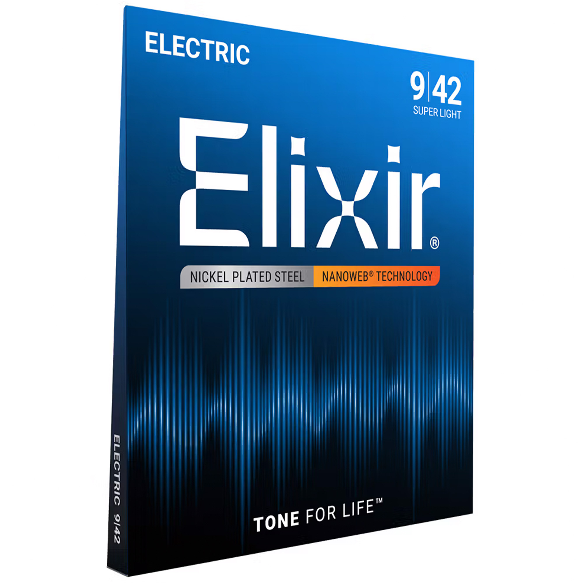 Elixir Strings 12002 Electric Guitar Strings Nanoweb Super Light - .009-.042