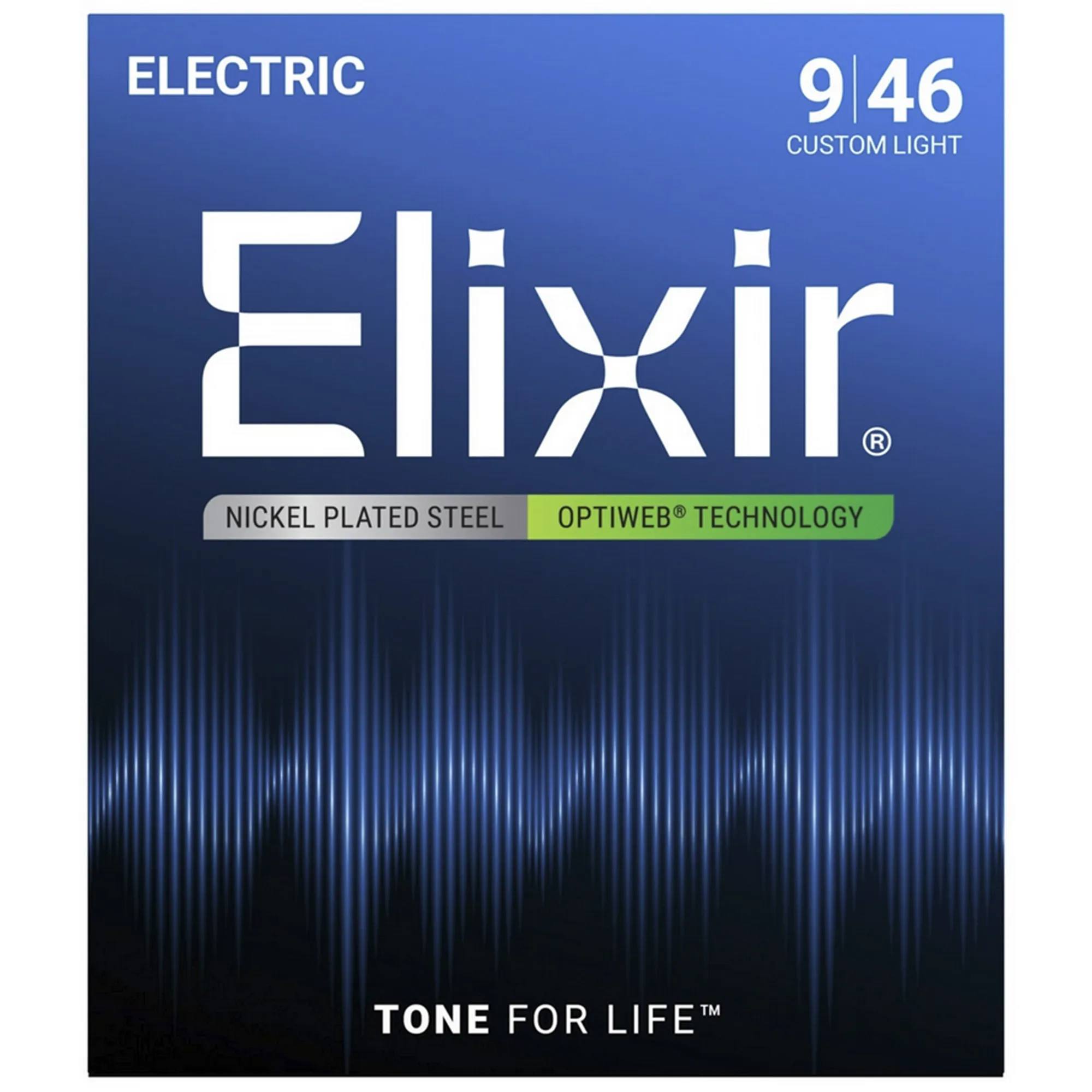 Elixir Strings 19027 Electric Guitar Strings Optiweb Custom Light - .009-.046