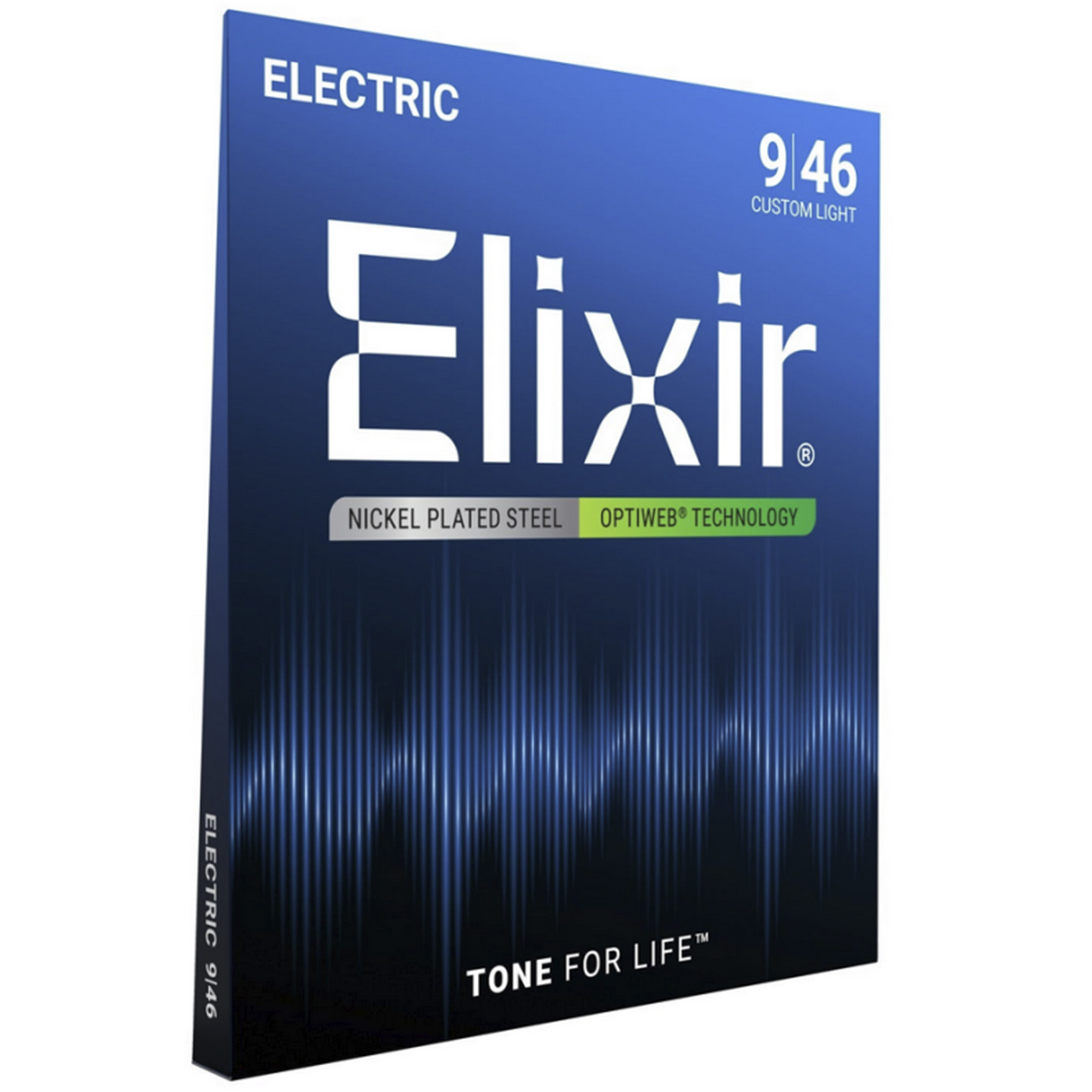 Elixir Strings 19027 Electric Guitar Strings Optiweb Custom Light - .009-.046