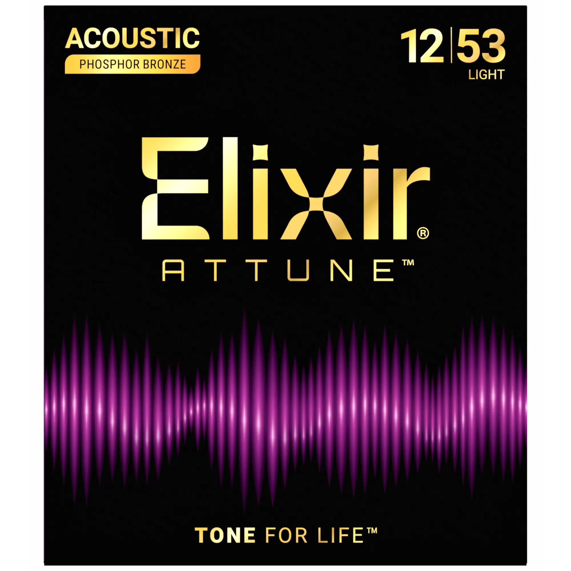 Elixir Strings 21052 Attune Phosphor Bronze Acoustic Guitar Strings Light - .012-.053