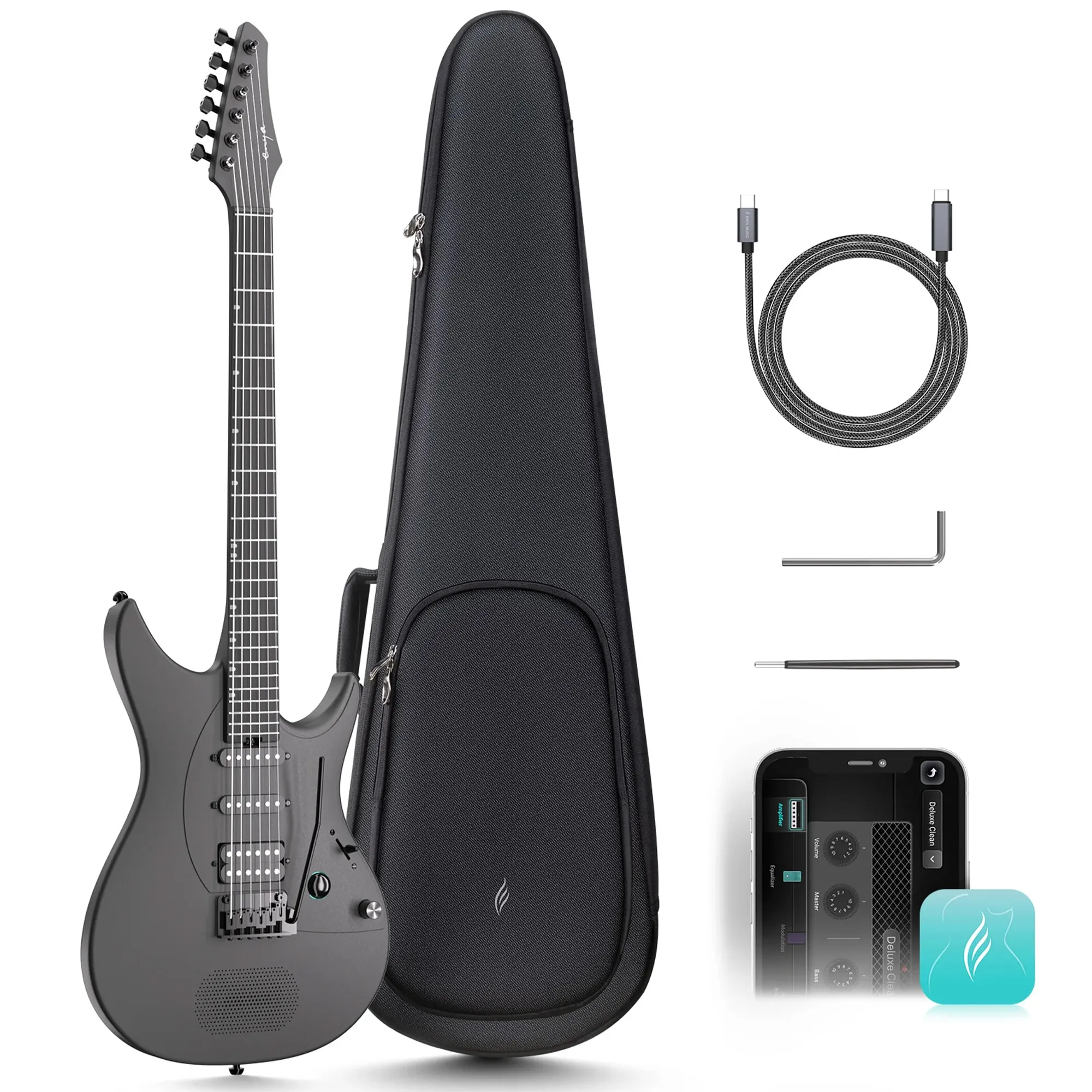 Enya Inspire Smart Electric Guitar - Black
