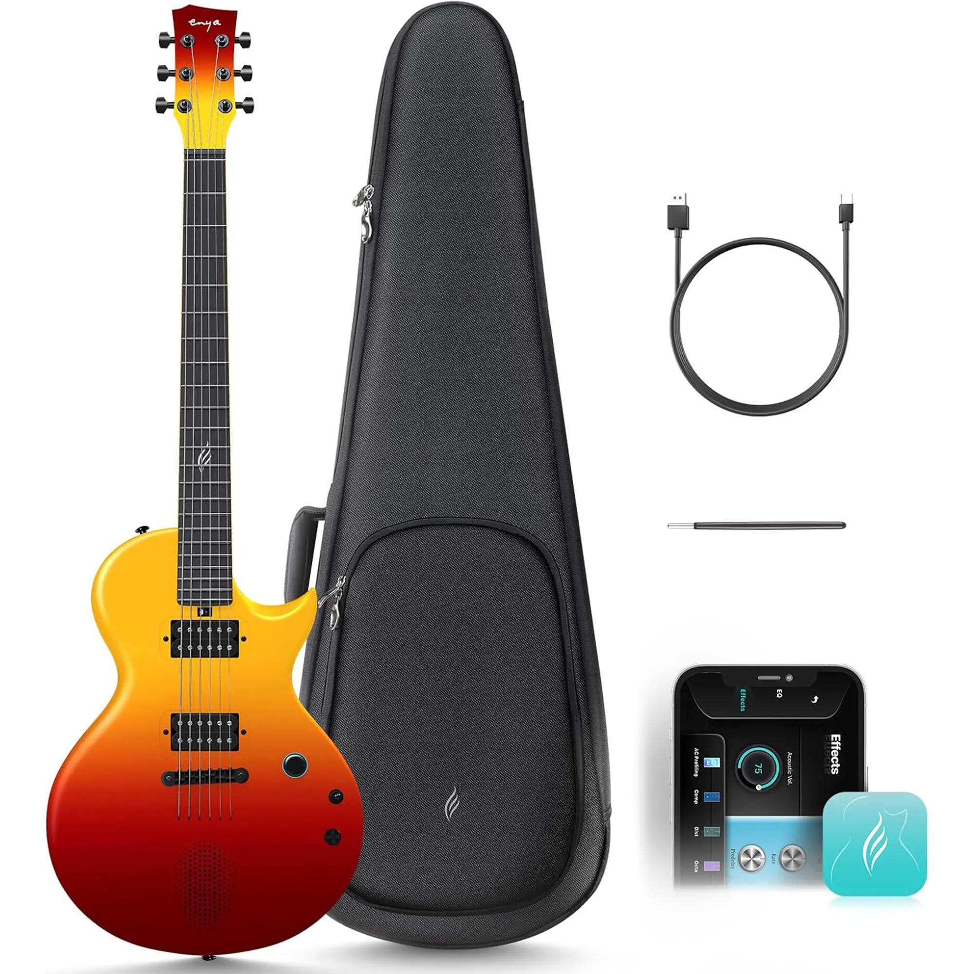 Enya Nova Go Sonic  Smart Electric Guitar - Volcano Red