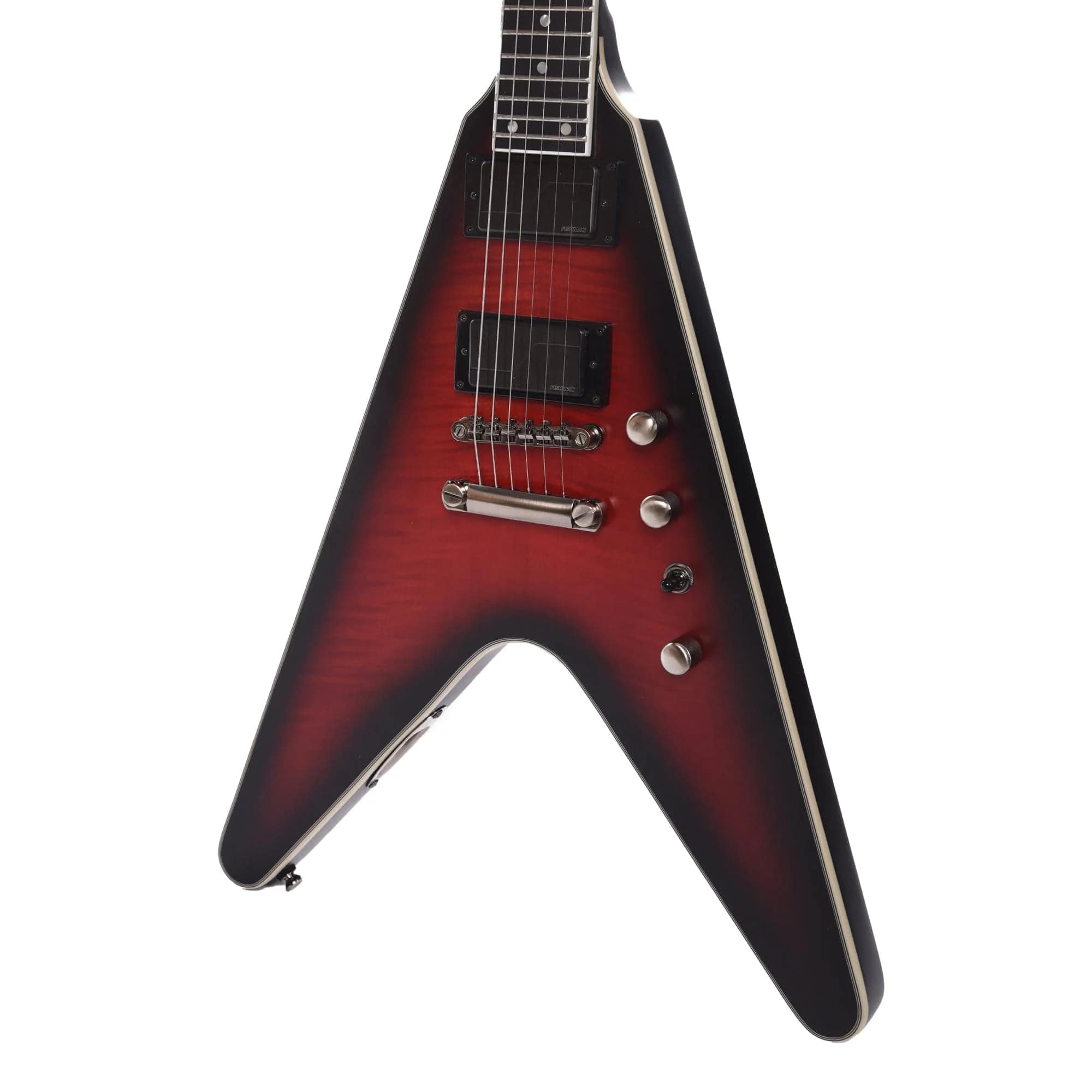 Epiphone Artist Dave Mustaine Prophecy Flying V Figured Electric Guitar - Aged Dark Red Burst