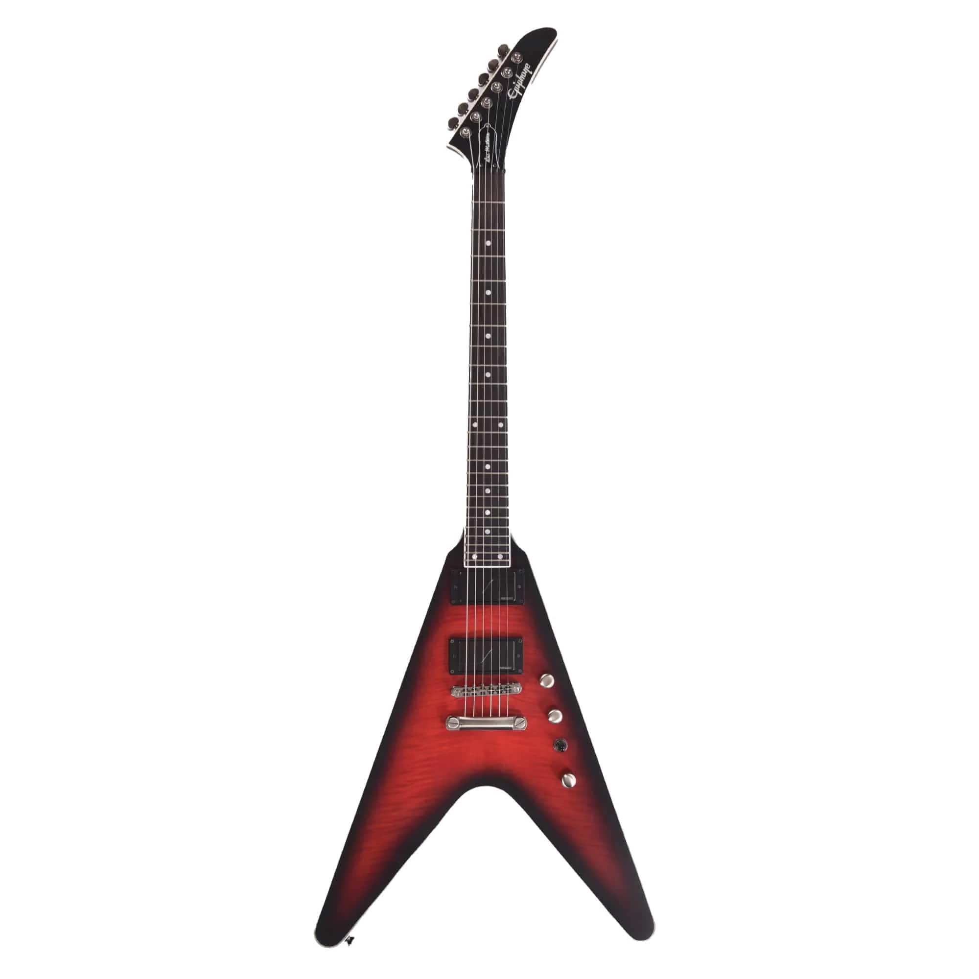Epiphone Artist Dave Mustaine Prophecy Flying V Figured Electric Guitar - Aged Dark Red Burst