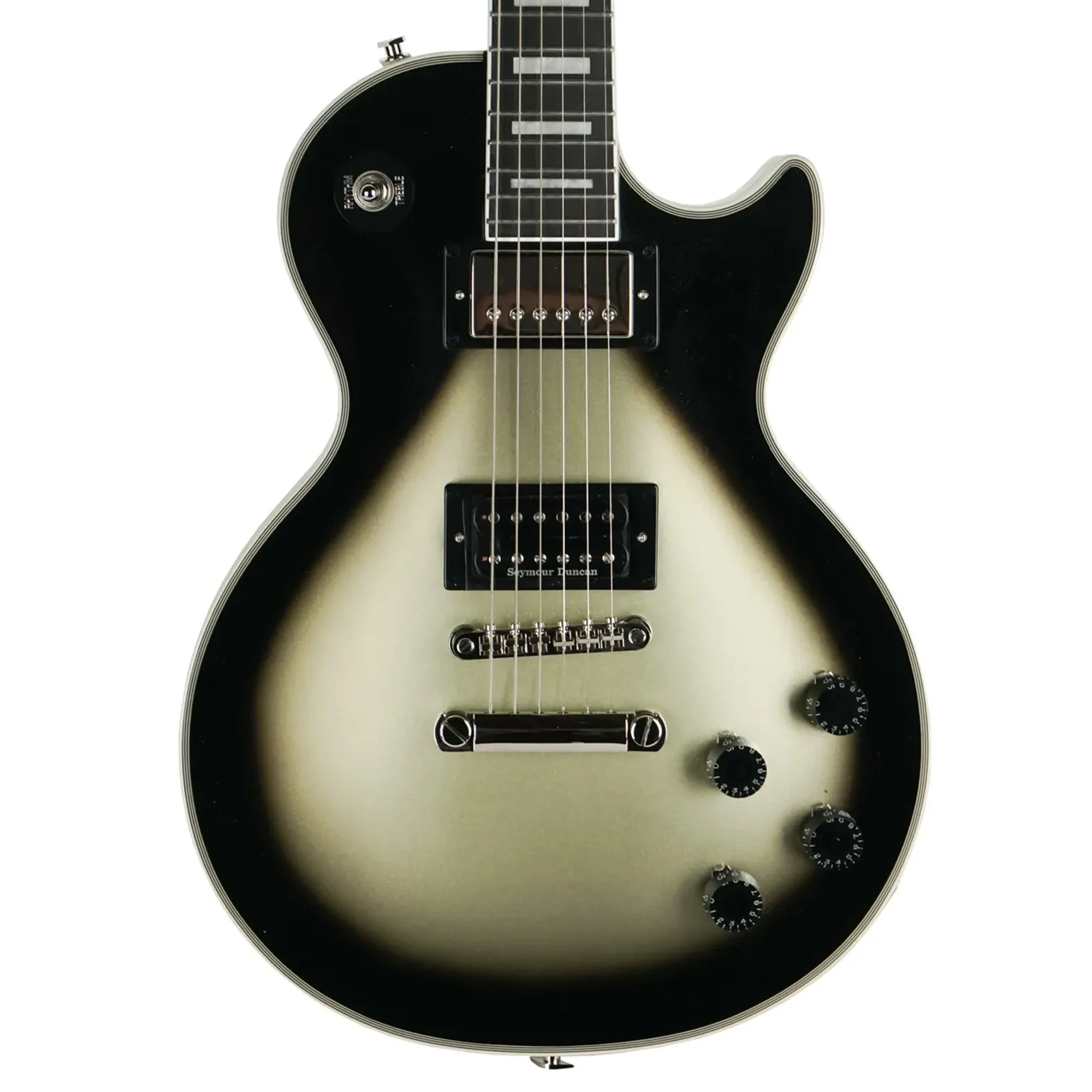 Epiphone Artist Adam Jones Les Paul Custom Art Collection Korin Faught's "Sensation" Electric Guitar - Antique Silverburst