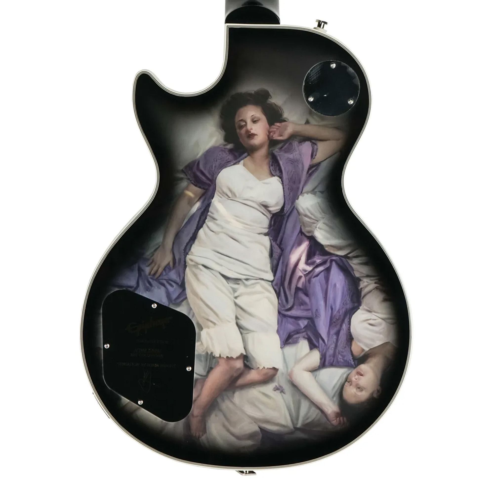 Epiphone Artist Adam Jones Les Paul Custom Art Collection Korin Faught's "Sensation" Electric Guitar - Antique Silverburst