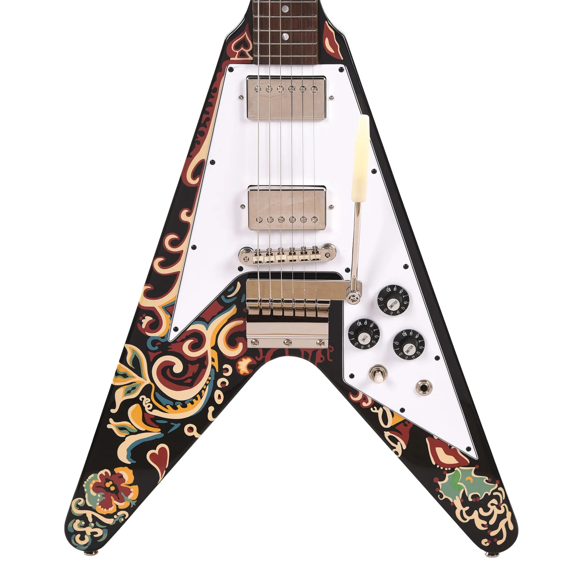 Epiphone Artist Jimi Hendrix "Love Drops" Flying V Electric Guitar - Ebony