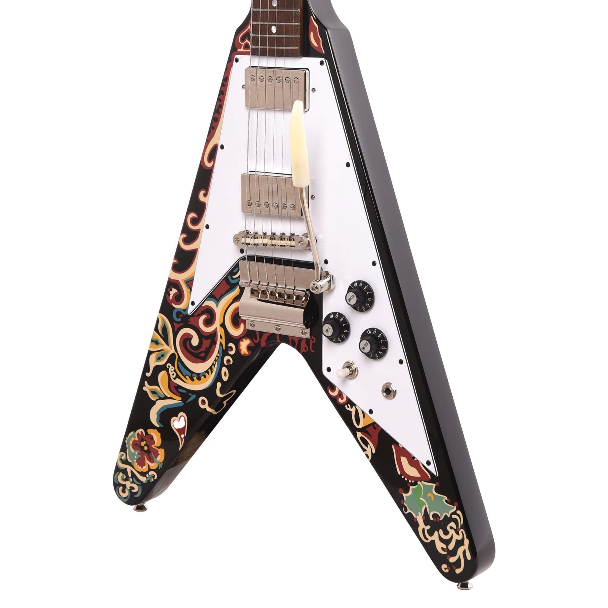 Epiphone Artist Jimi Hendrix "Love Drops" Flying V Electric Guitar - Ebony
