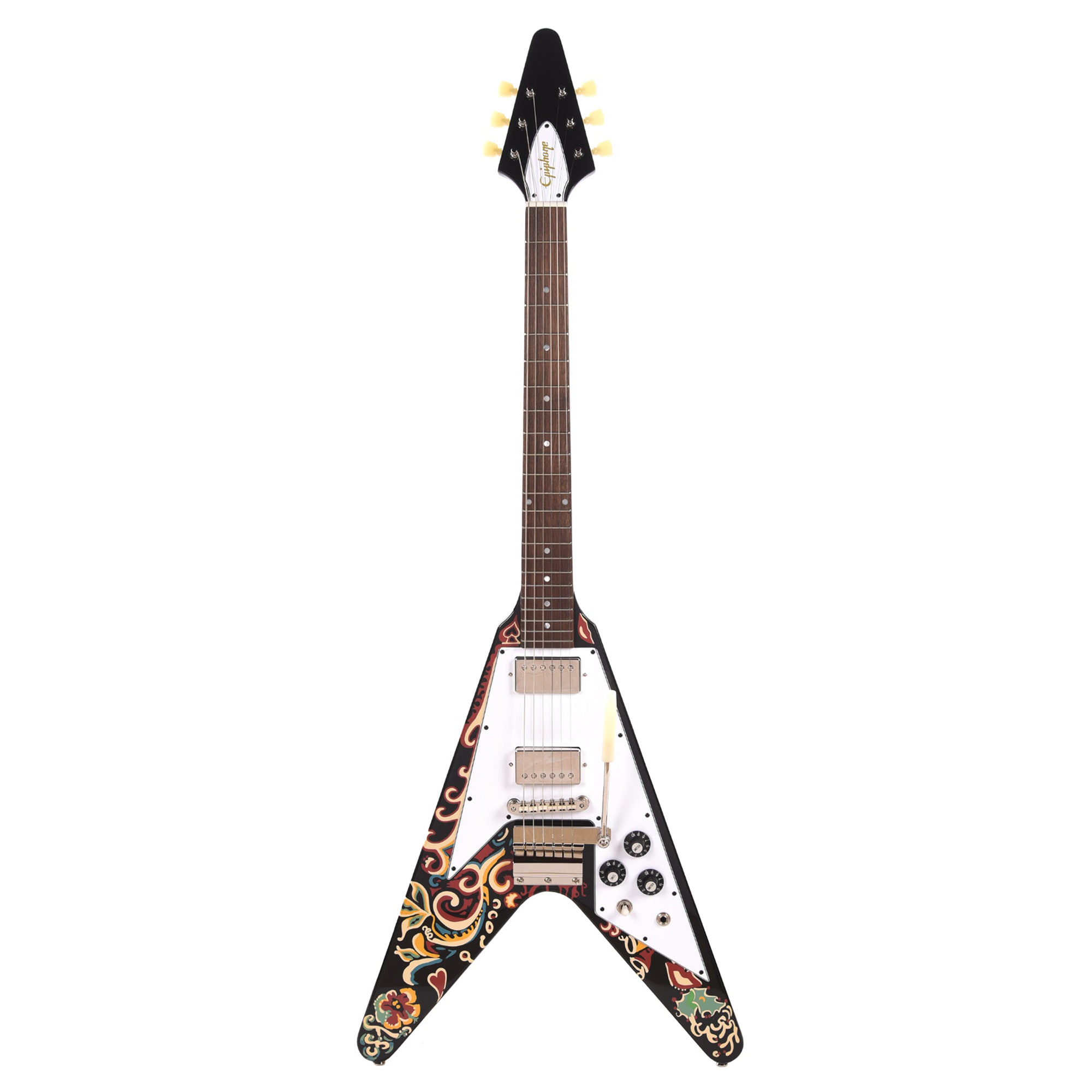 Epiphone Artist Jimi Hendrix "Love Drops" Flying V Electric Guitar - Ebony