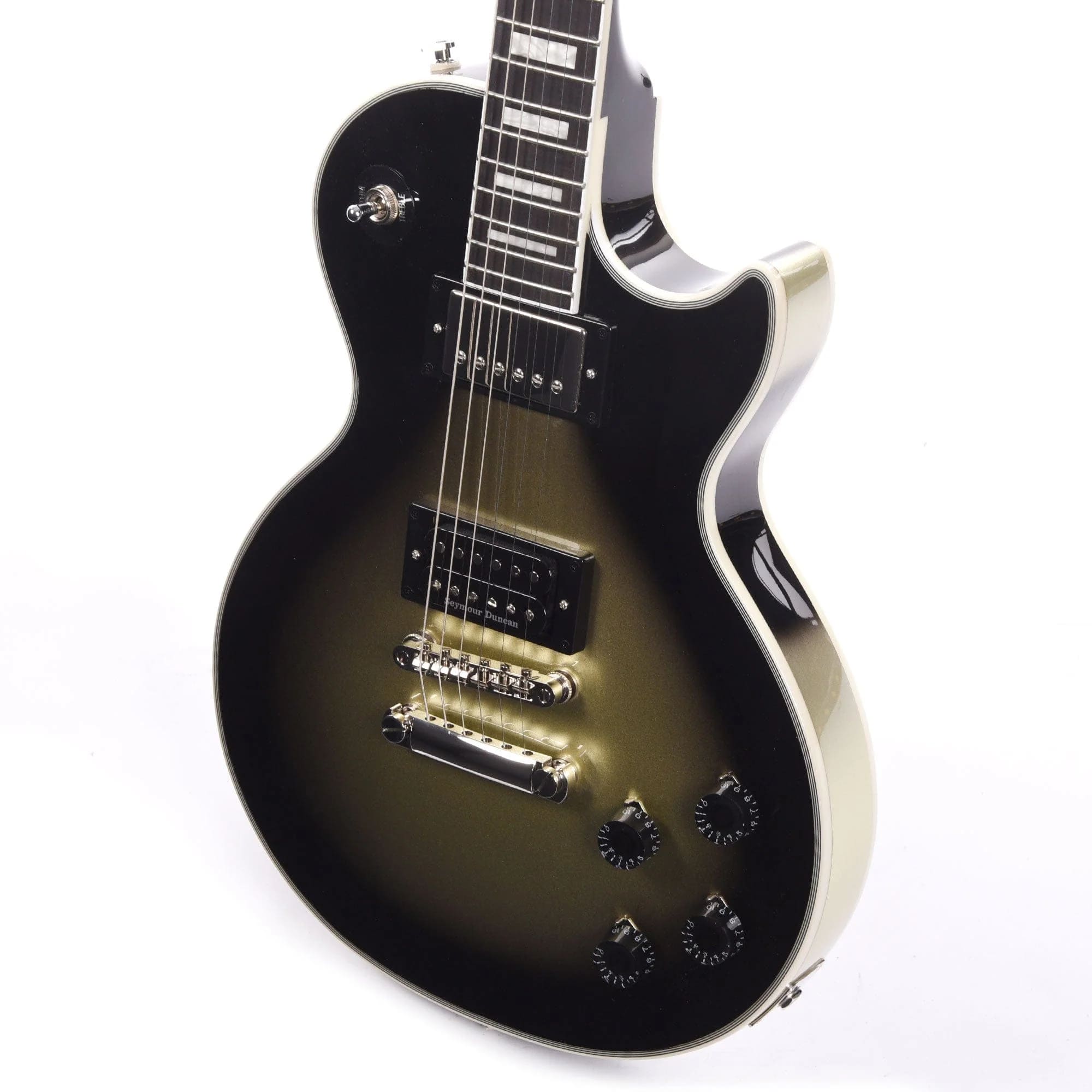 Epiphone Artist Adam Jones Les Paul Custom Art Collection Electric Guitar Julie Heffernan's "Not Dead Yet," - Antique Silverburst