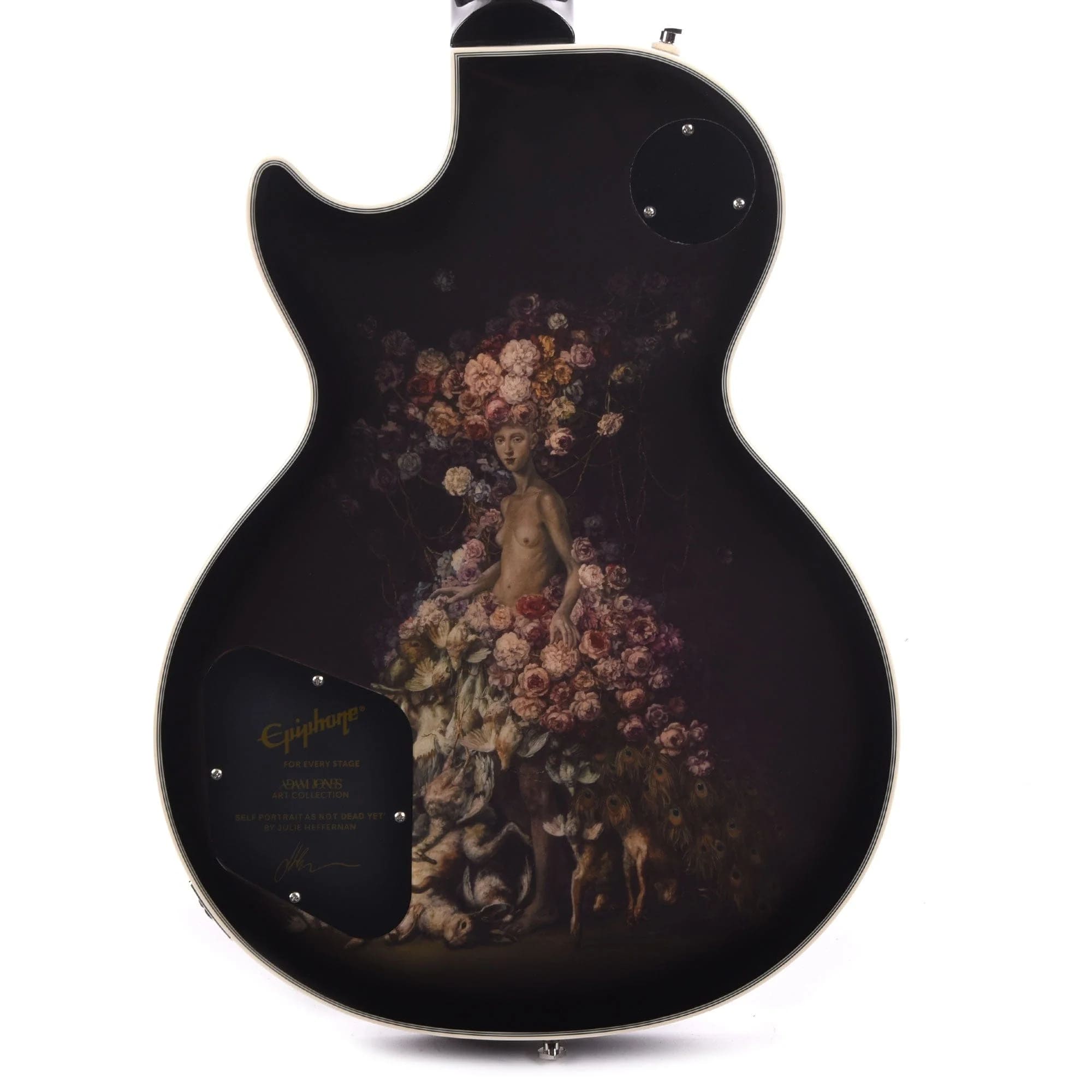 Epiphone Artist Adam Jones Les Paul Custom Art Collection Electric Guitar Julie Heffernan's "Not Dead Yet," - Antique Silverburst