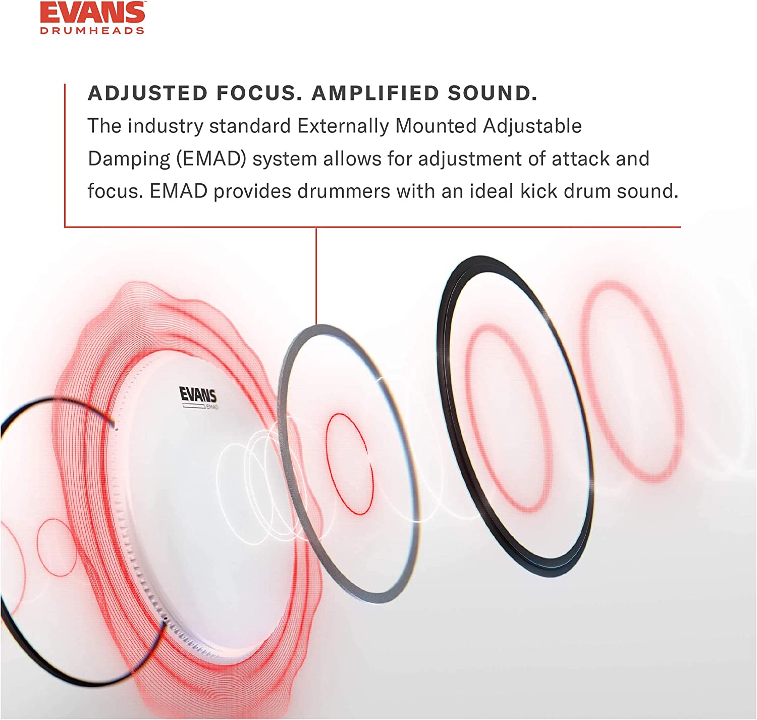 Evans Head EMAD Clear Bass - 22"