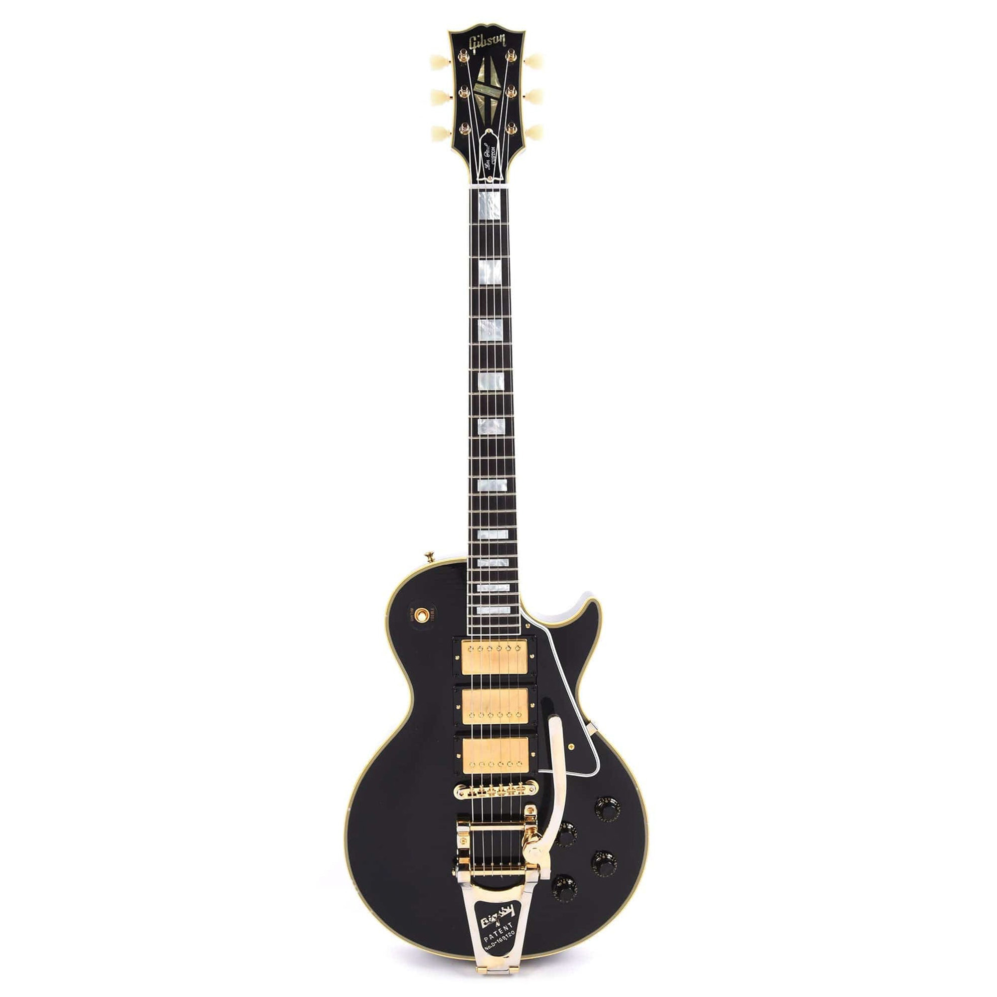 Gibson Custom Shop Murphy Lab 1957 Les Paul Custom 3-Pickup Bigsby Electric Guitar - Ebony Light Aged