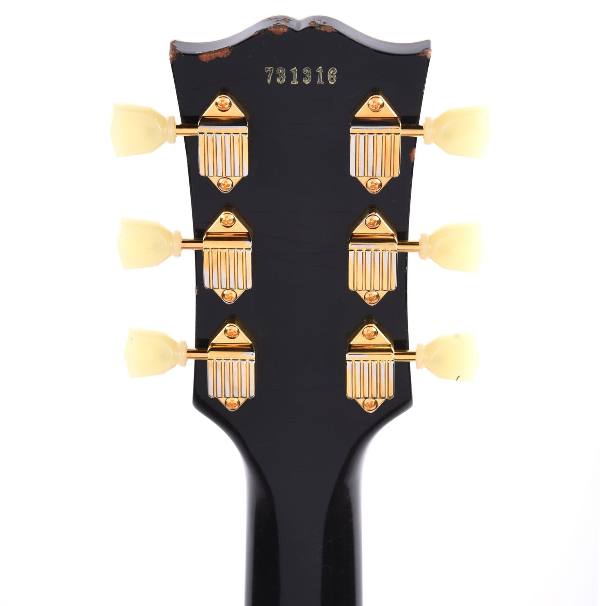 Gibson Custom Shop Murphy Lab 1957 Les Paul Custom 3-Pickup Bigsby Electric Guitar - Ebony Light Aged