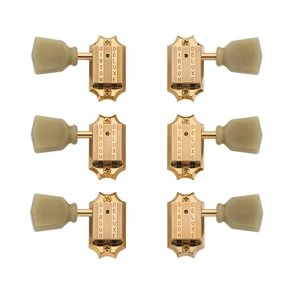 Gibson Accessories Vintage Tuning Machine Heads - Gold with Green Buttons