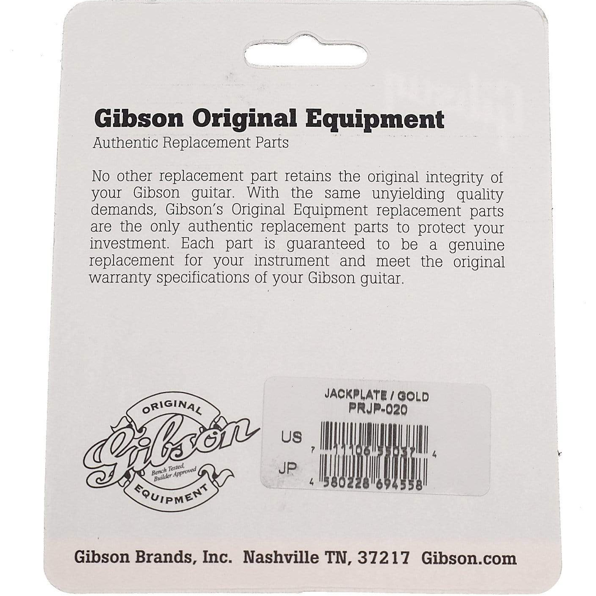 Gibson Accessories Jack Plate - Gold
