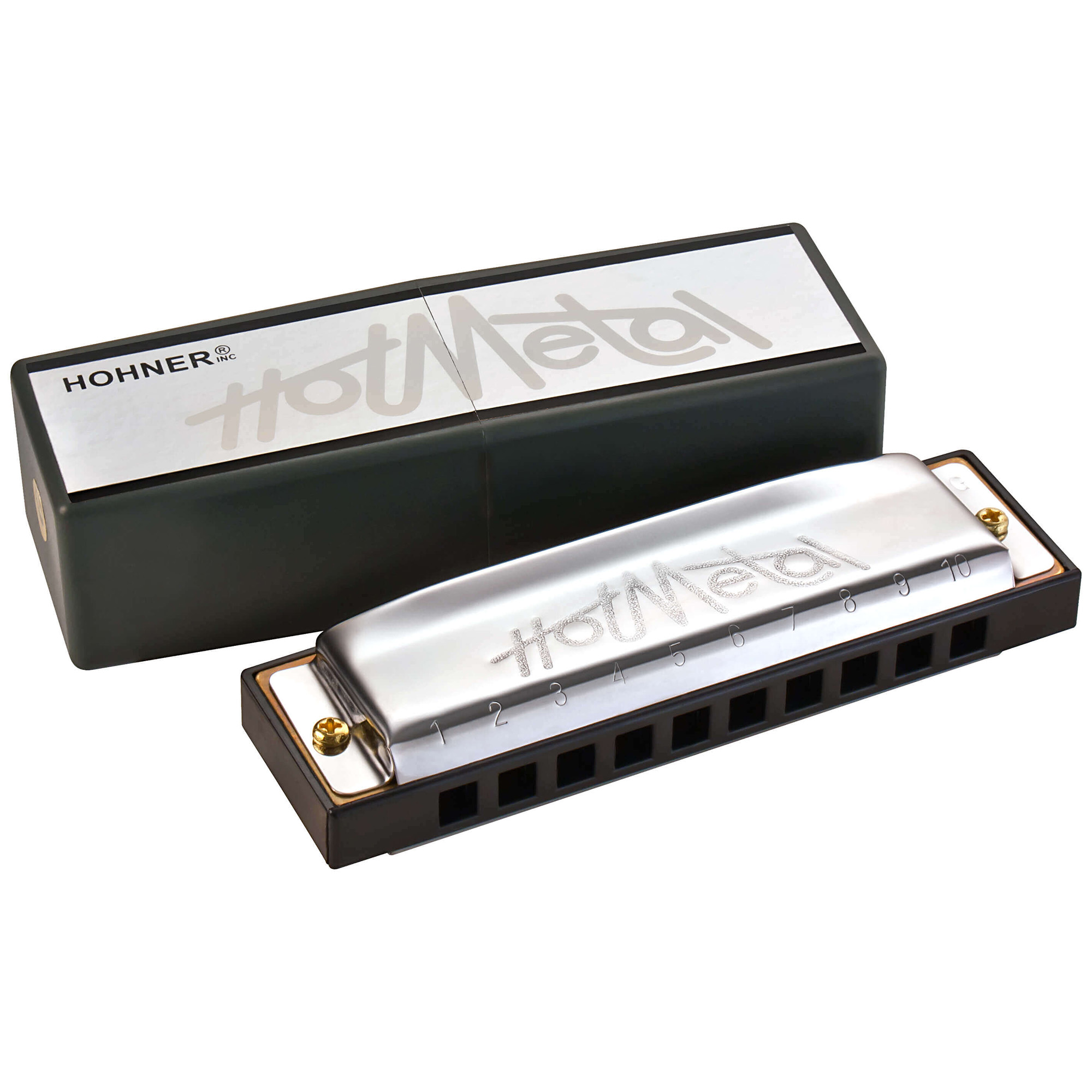 Hohner Diatonic Harmonica Hot Metal D - Enthusiast Series