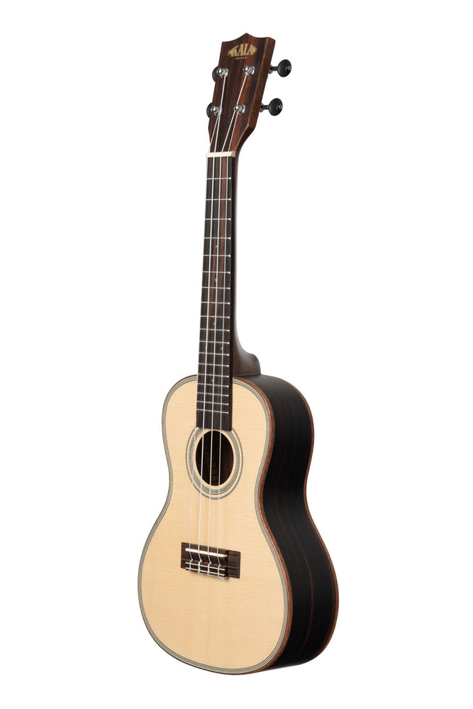 Kala Solid Spruce Top Striped Ebony Series Concert Ukulele