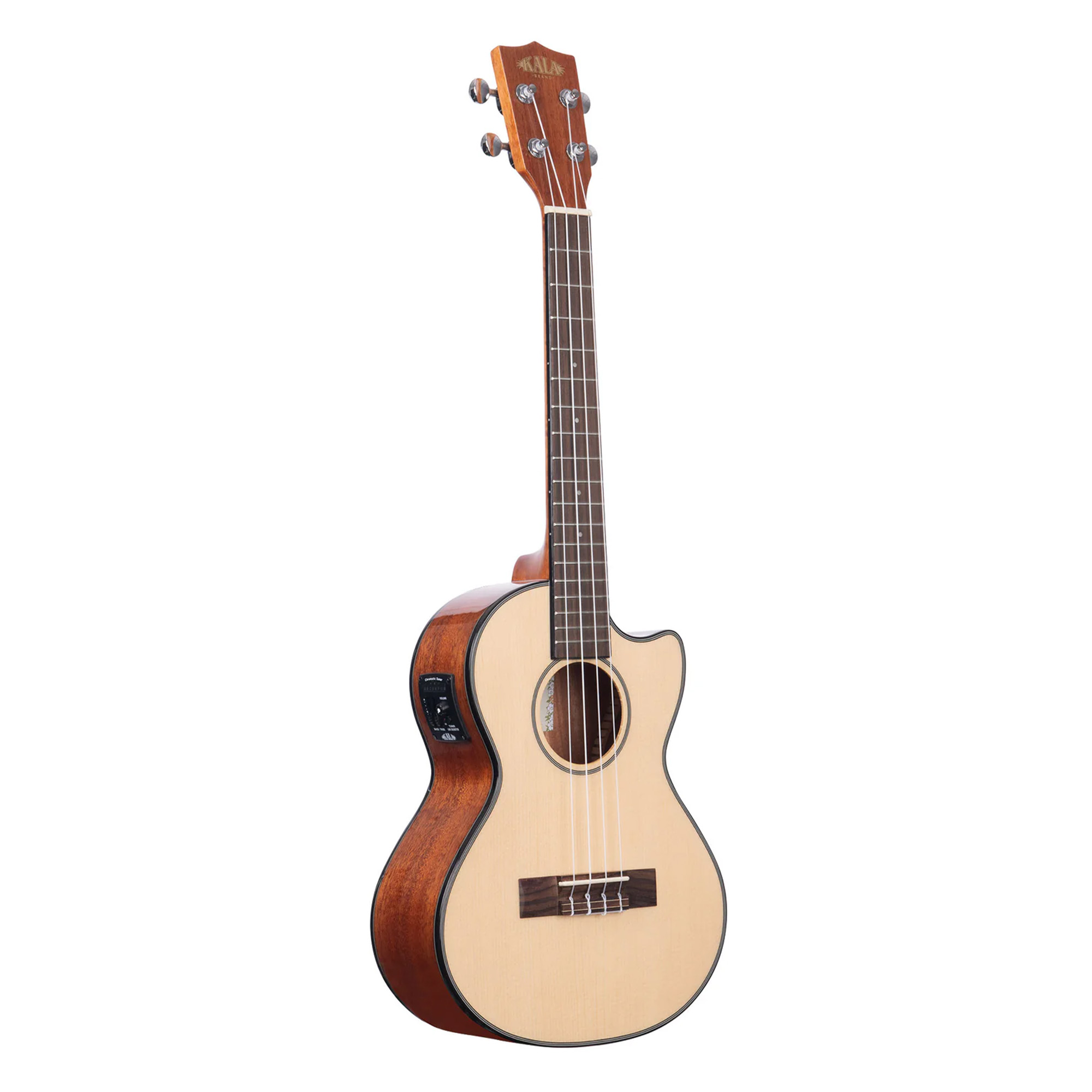 Kala Solid Spruce Top Mahogany Series Tenor Ukulele with Equalizer Cutaway - Included Bag - B-Stock