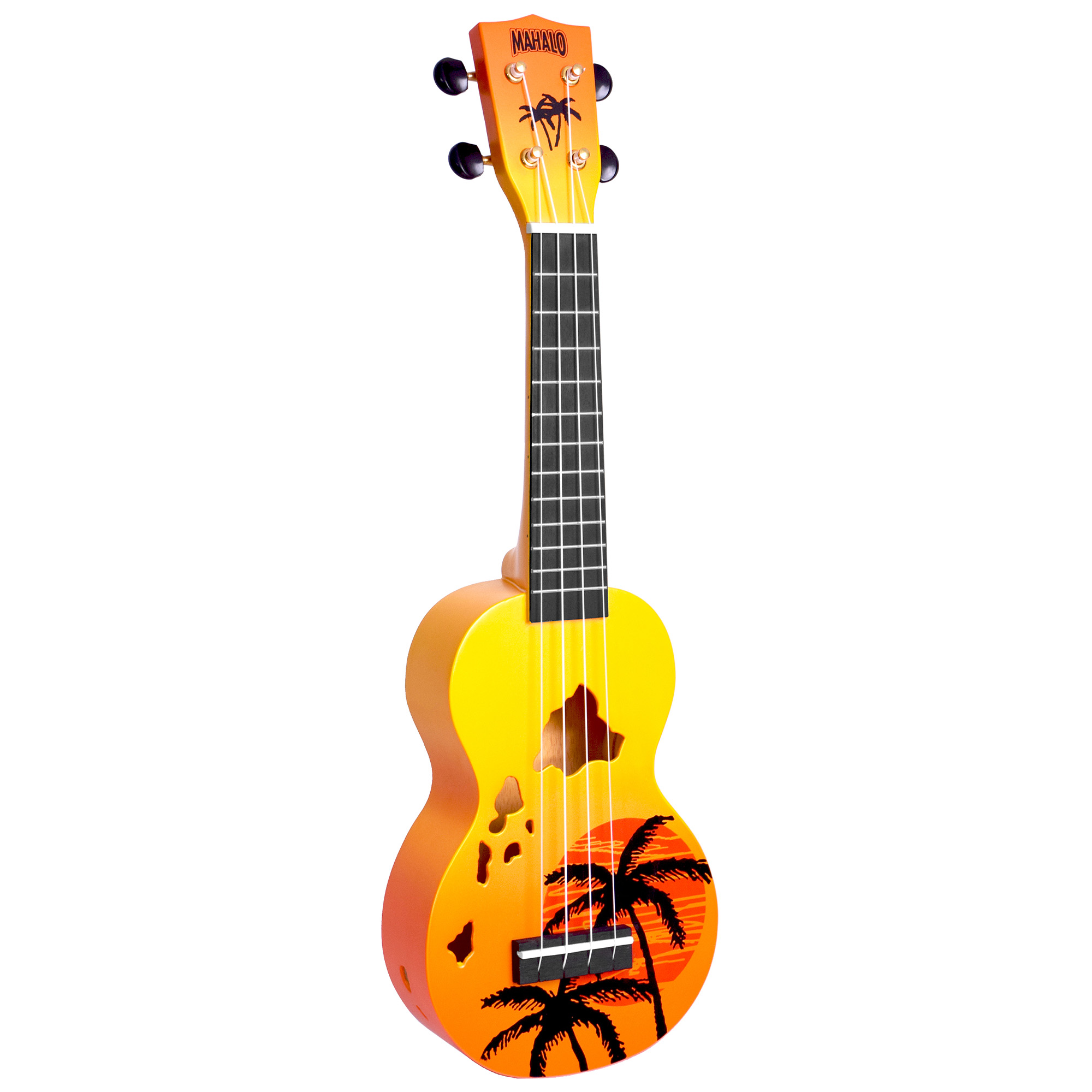 Mahalo Ukulele Soprano Design Series Orange Burst with Bag
