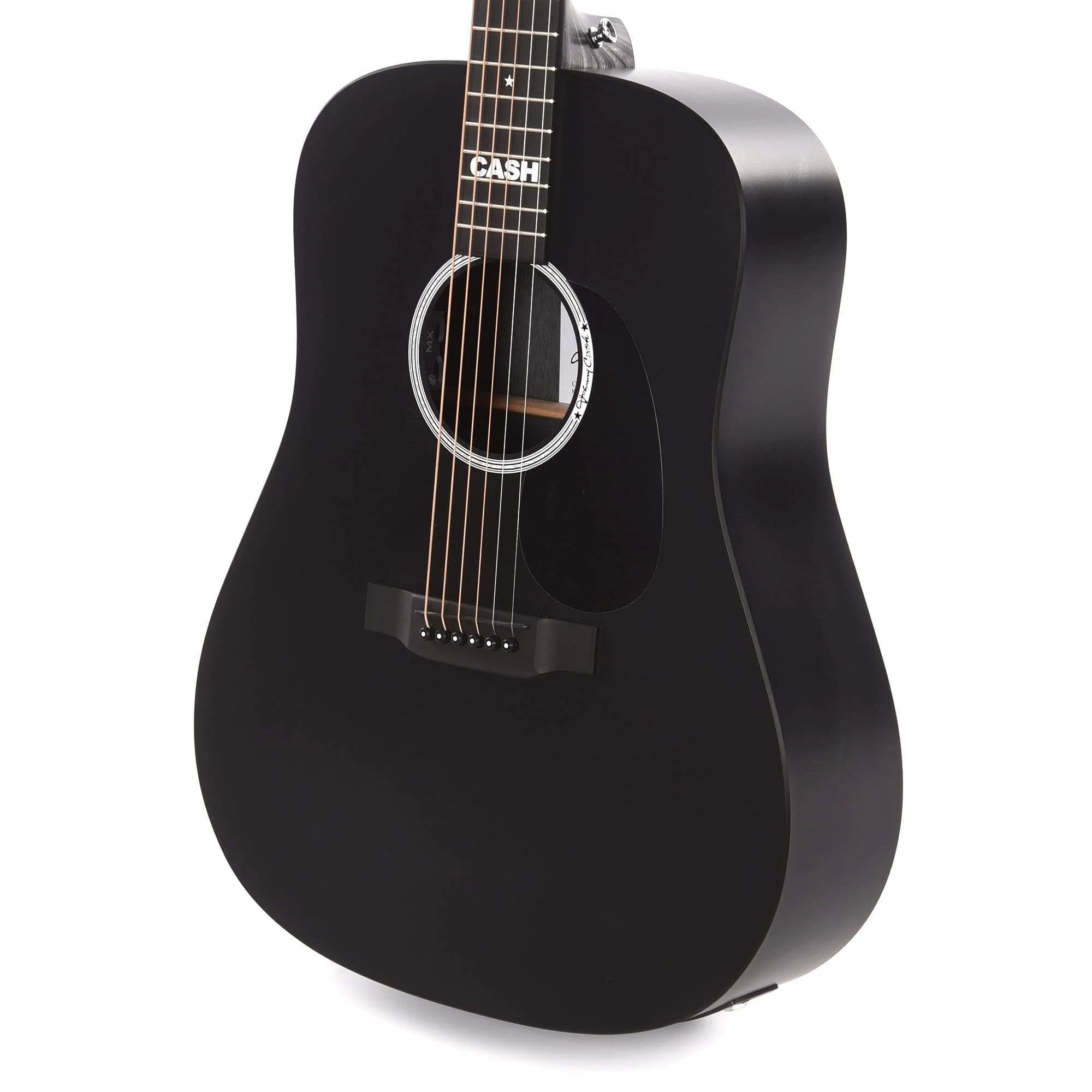 Martin Signature Series Guitar DX Johnny Cash Dreadnought Acoustic Electric - Jett Black
