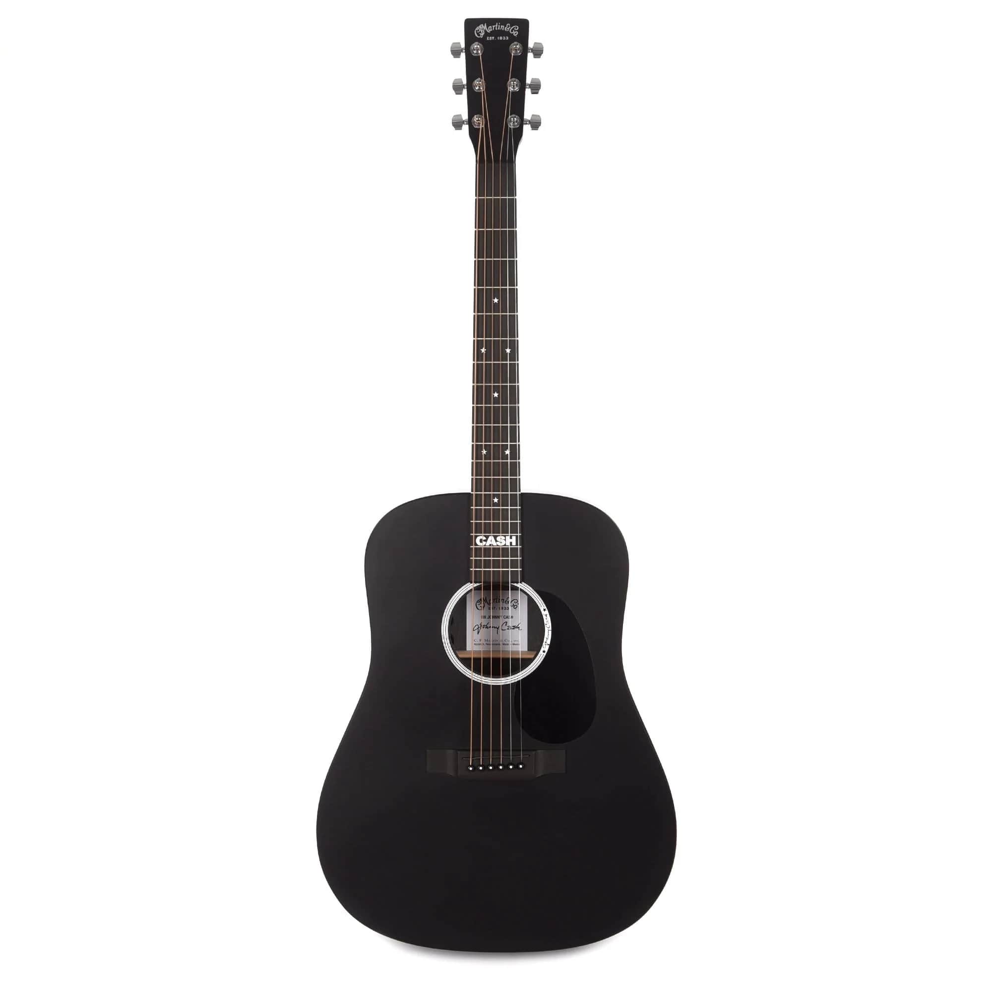 Martin Signature Series Guitar DX Johnny Cash Dreadnought Acoustic Electric - Jett Black