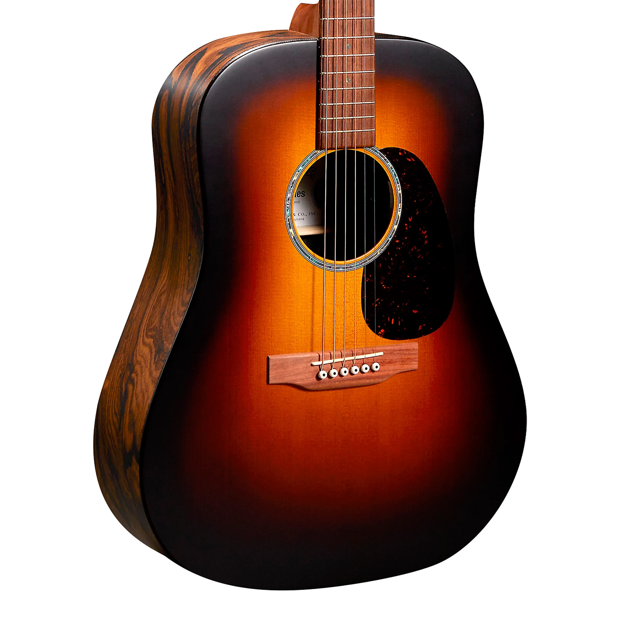 Martin D-X2E Dreadnought Acoustic Electric Guitar - Ziricote Burst