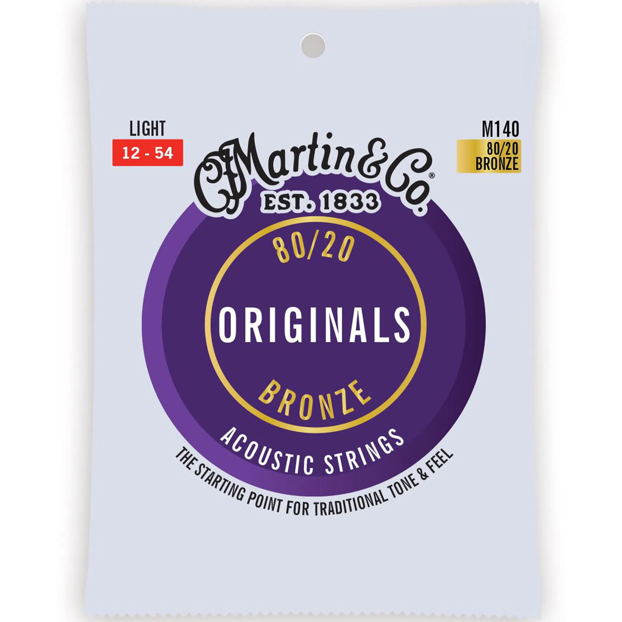 Martin Strings The Original Acoustic Guitar Set 80/20 Bronze Light - 012-.054