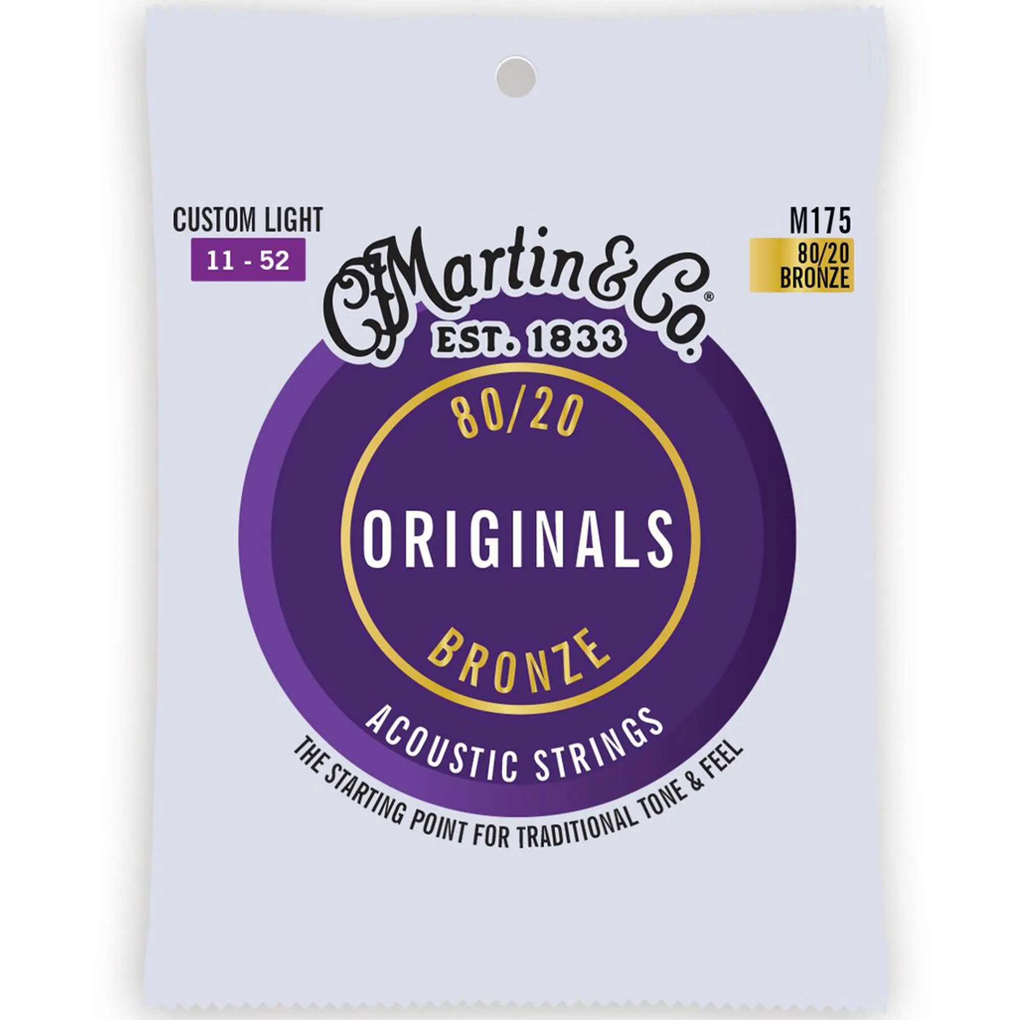 Martin Strings Original 80-20 Bronze Acoustic Guitar Custom Light - .011-.052