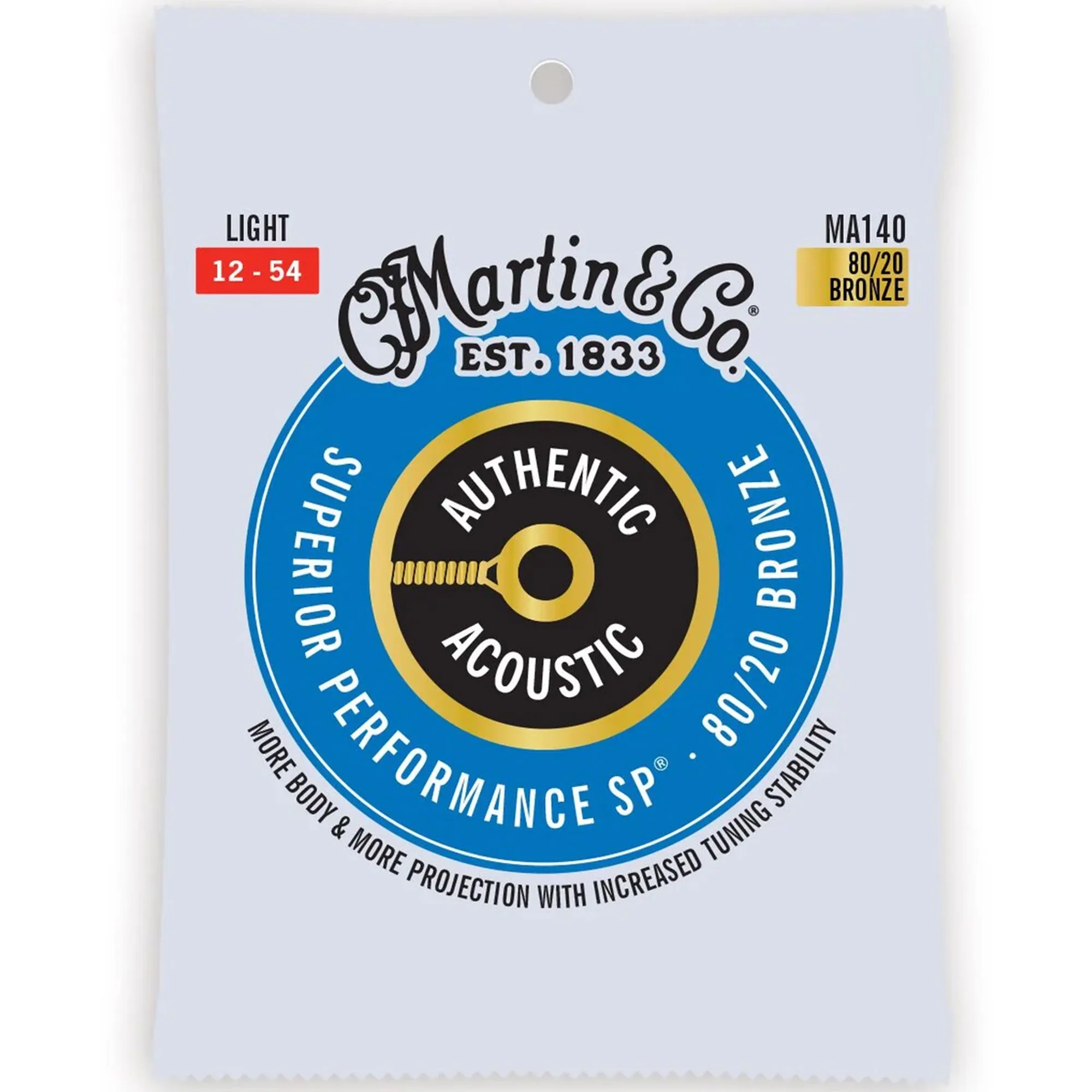 Martin Strings Authentic Acoustic Guitar Set SP 80/20 Bronze Light - 0.12 - 0.54