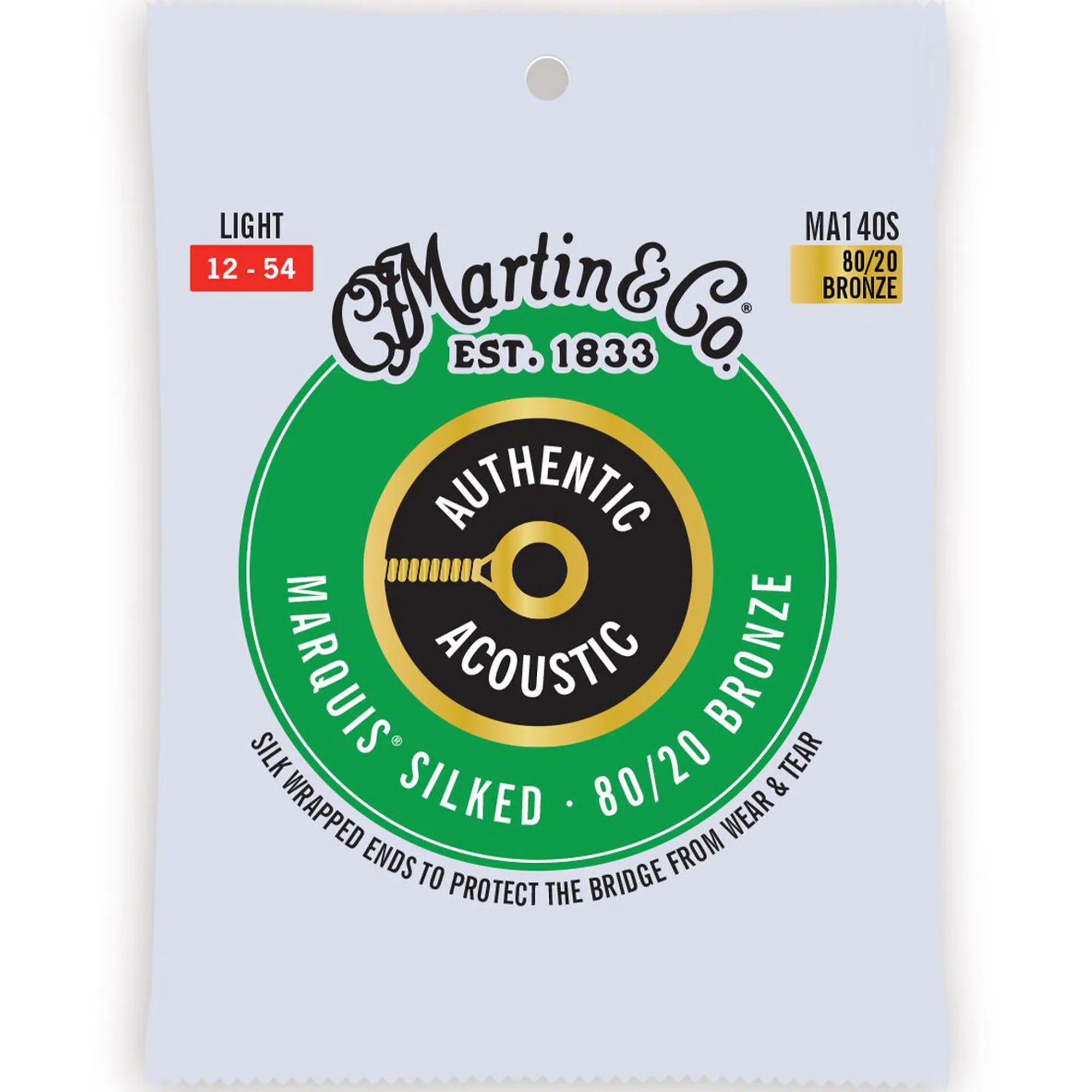 Martin Strings Authentic Acoustic Guitar Set Marquis Silked 80/20 Bronze Light - 0.12 - 0.54