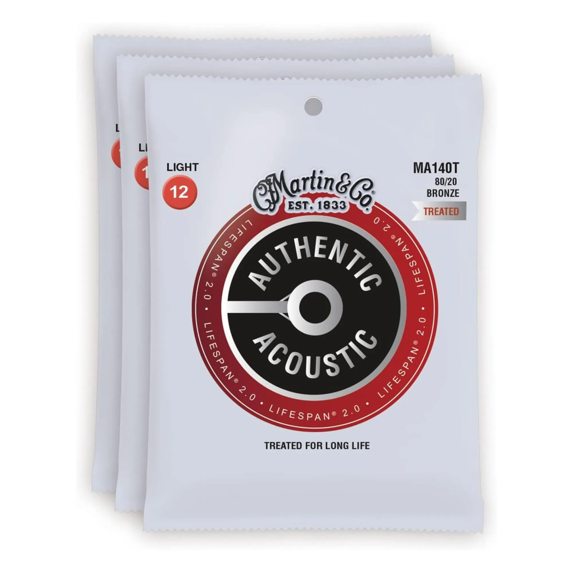 Martin Strings Authentic Acoustic Guitar Set Lifespan® 2.0 Strings Light - 0.12 - 0.54