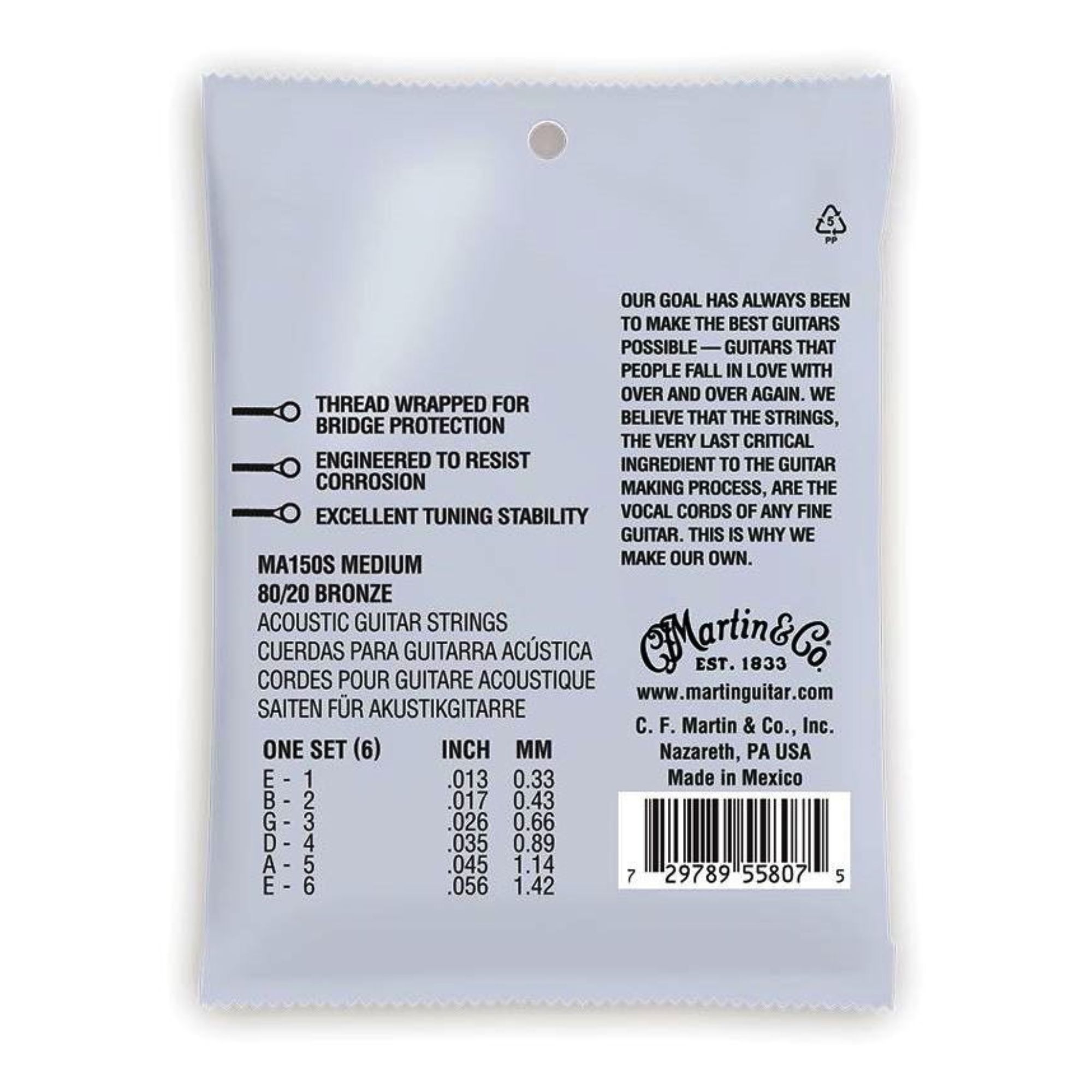 Martin Strings Authentic Acoustic Guitar Set Marquis Silked 80/20 Bronze Medium - 0.13 - 0.56 - B-Stock