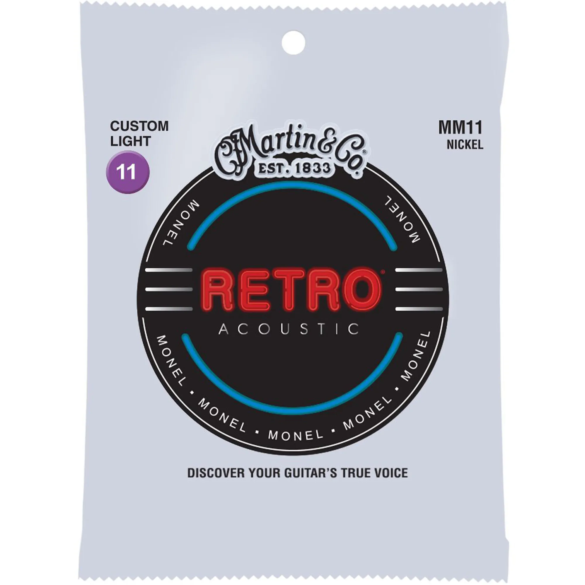 Martin Strings Retro Acoustic Guitar Custom Light - .011-.052