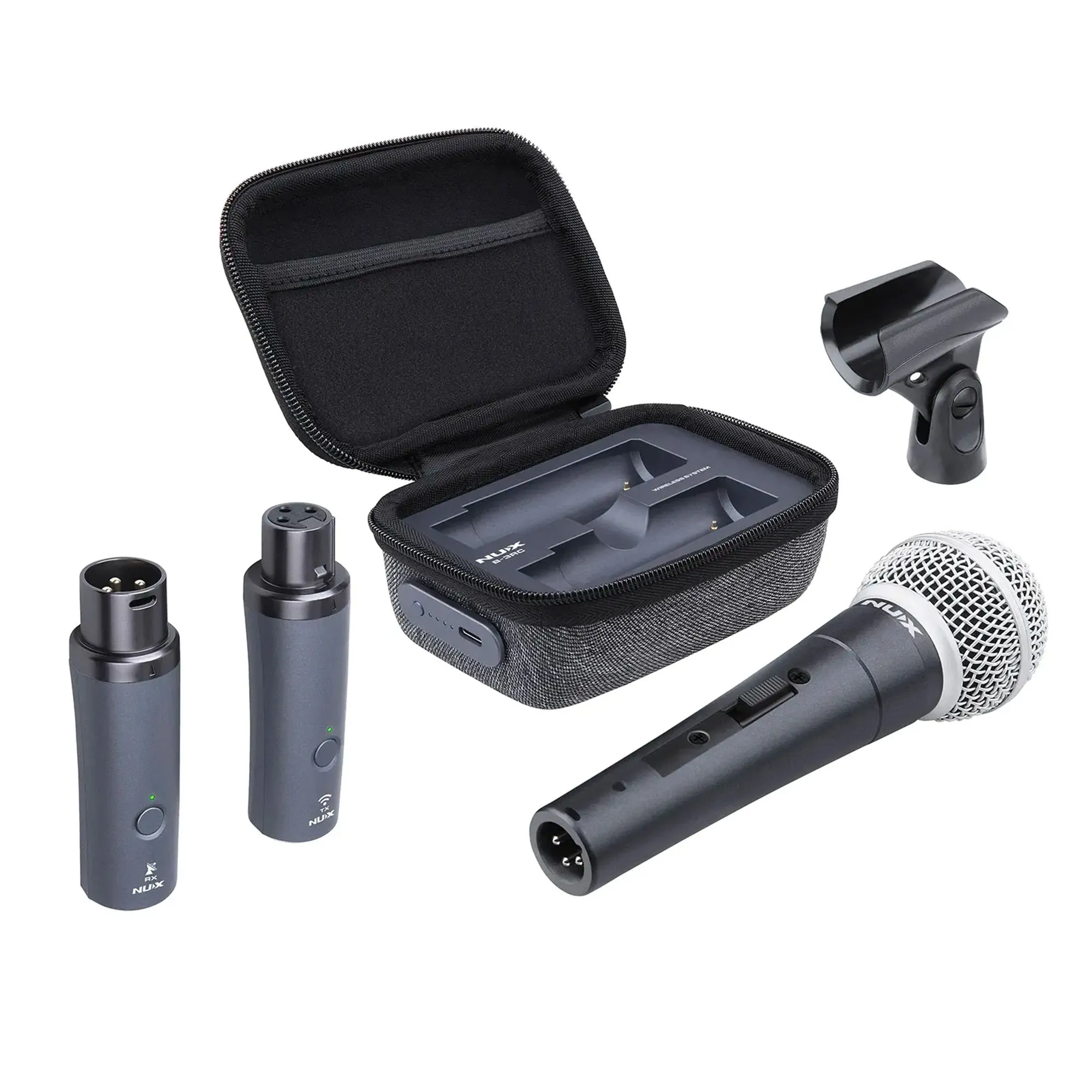 NUX B-3RC Wireless Microphone System with Charging Case - 2.4GHz - 3 Years Warranty