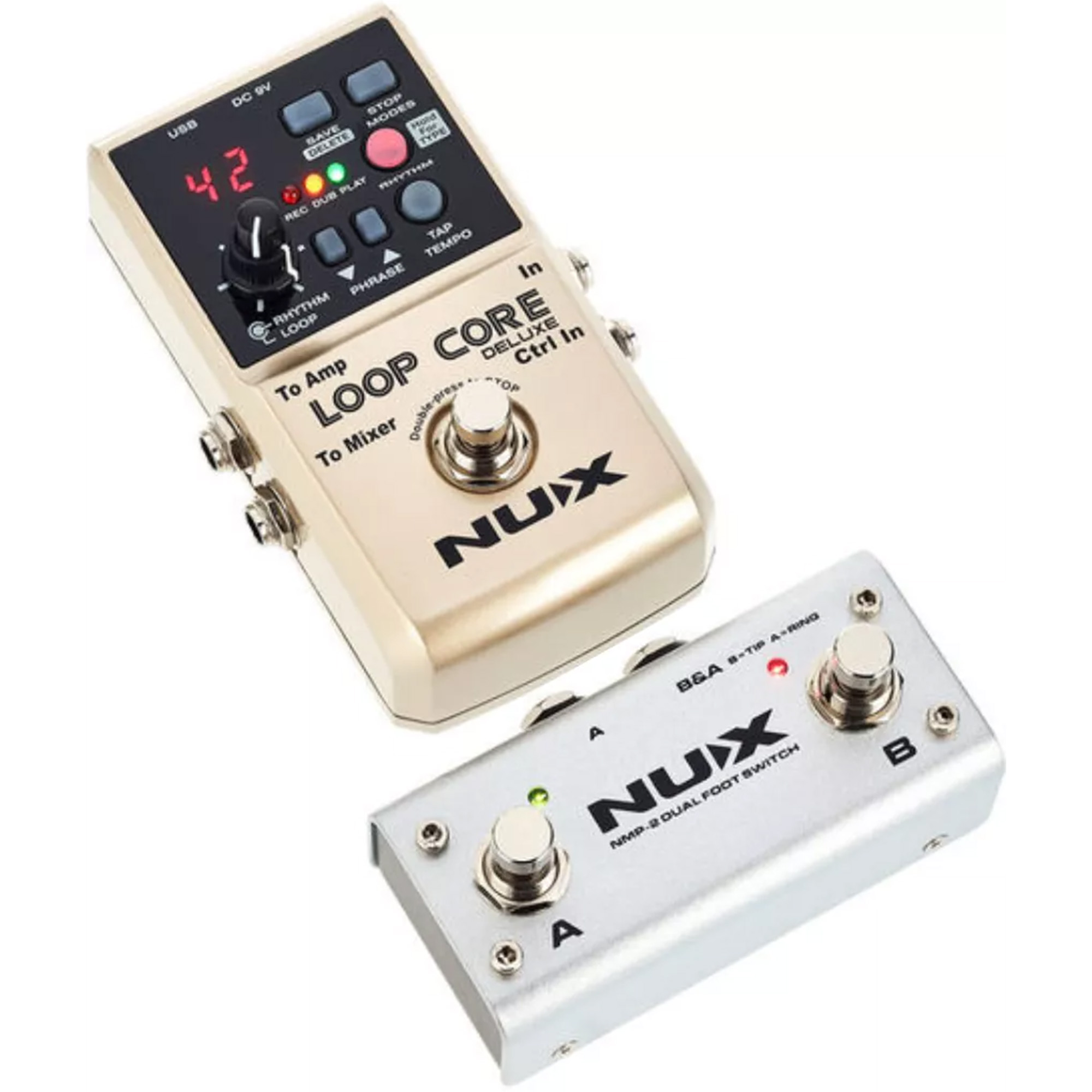 NUX LoopCoreDel-Bun Loop Core Deluxe Bundle Loop Pedal Effects - 3 Years Warranty