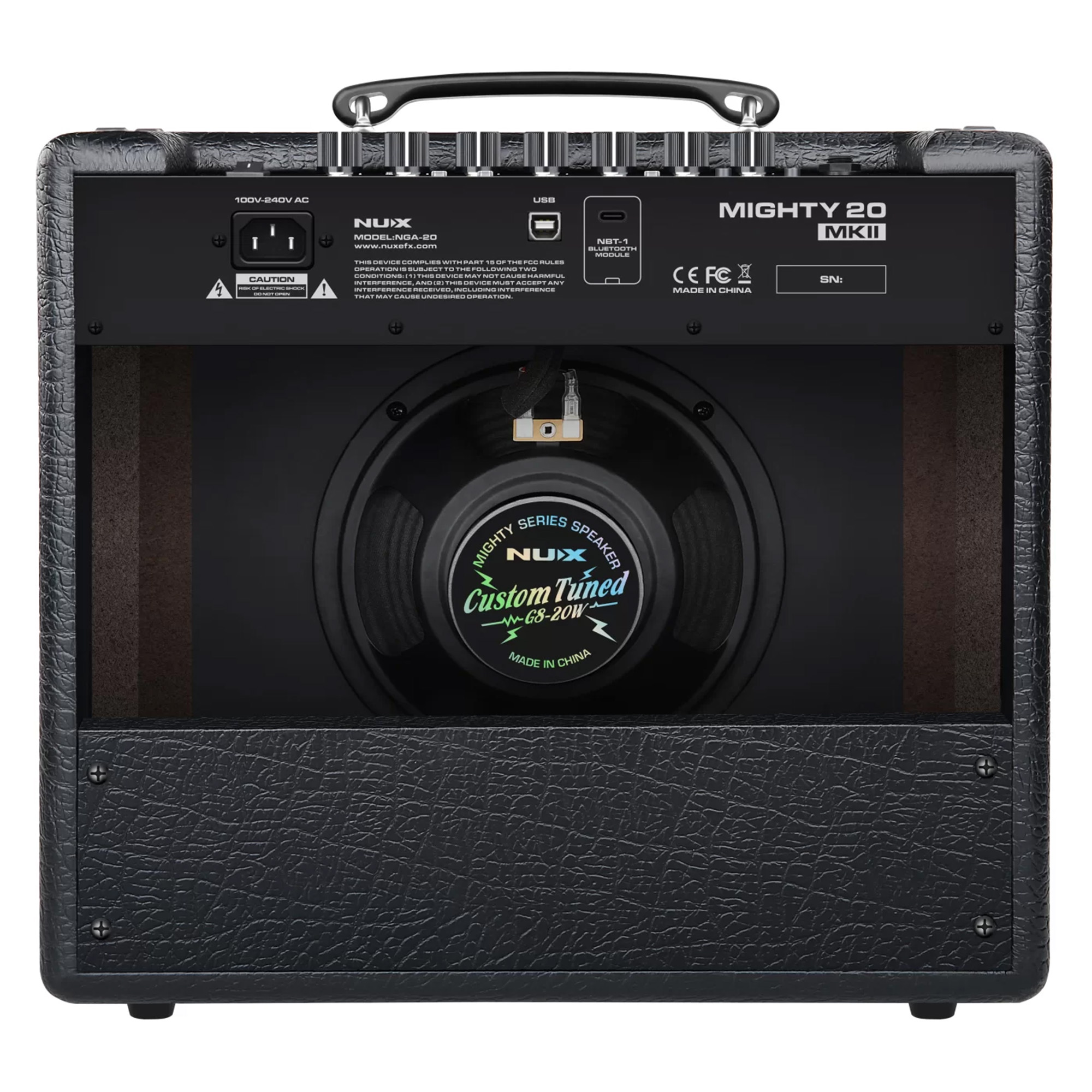 NUX Mighty 20MKII Digital Modeling Compact Guitar Amplifier w/ NBT-1 Bluetooth Module - 20Watt - 3 Years Warranty