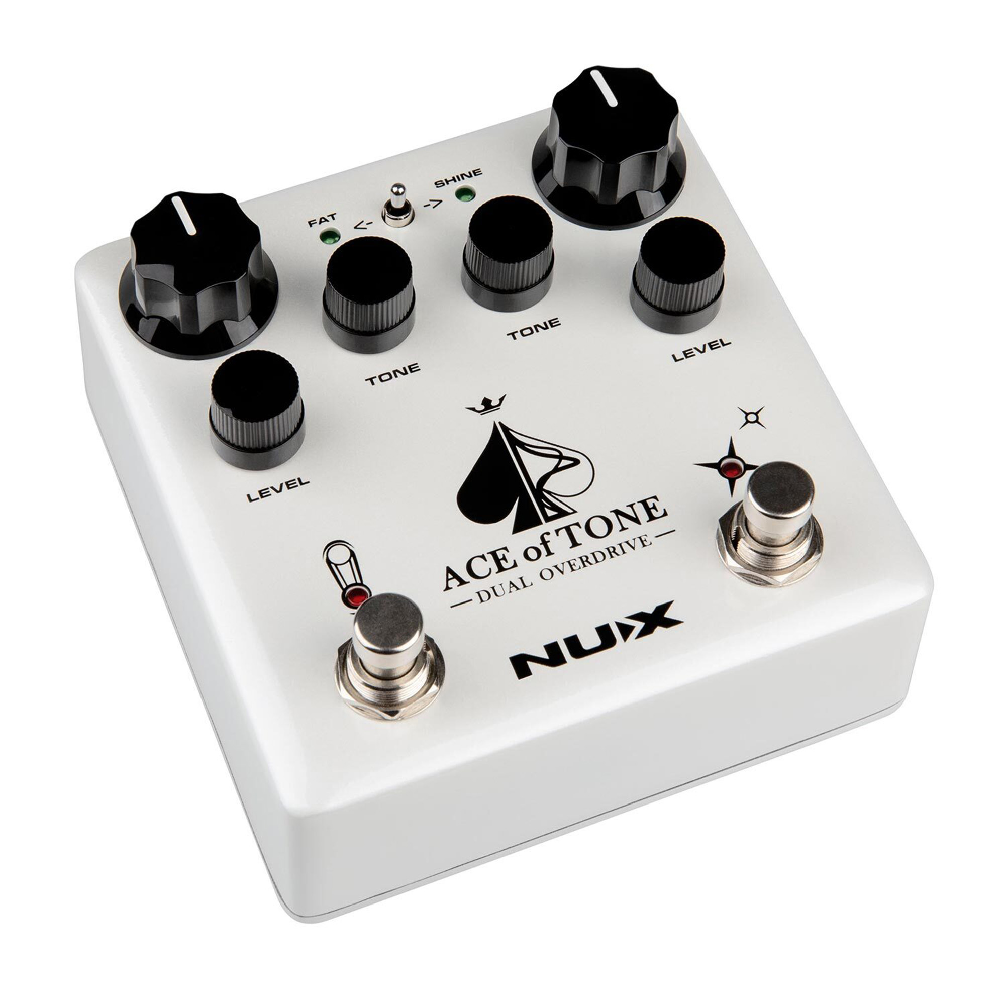 NUX NDO-5 Ace of Tone Dual Overdrive in a Stompbox - White - 3 Years Warranty