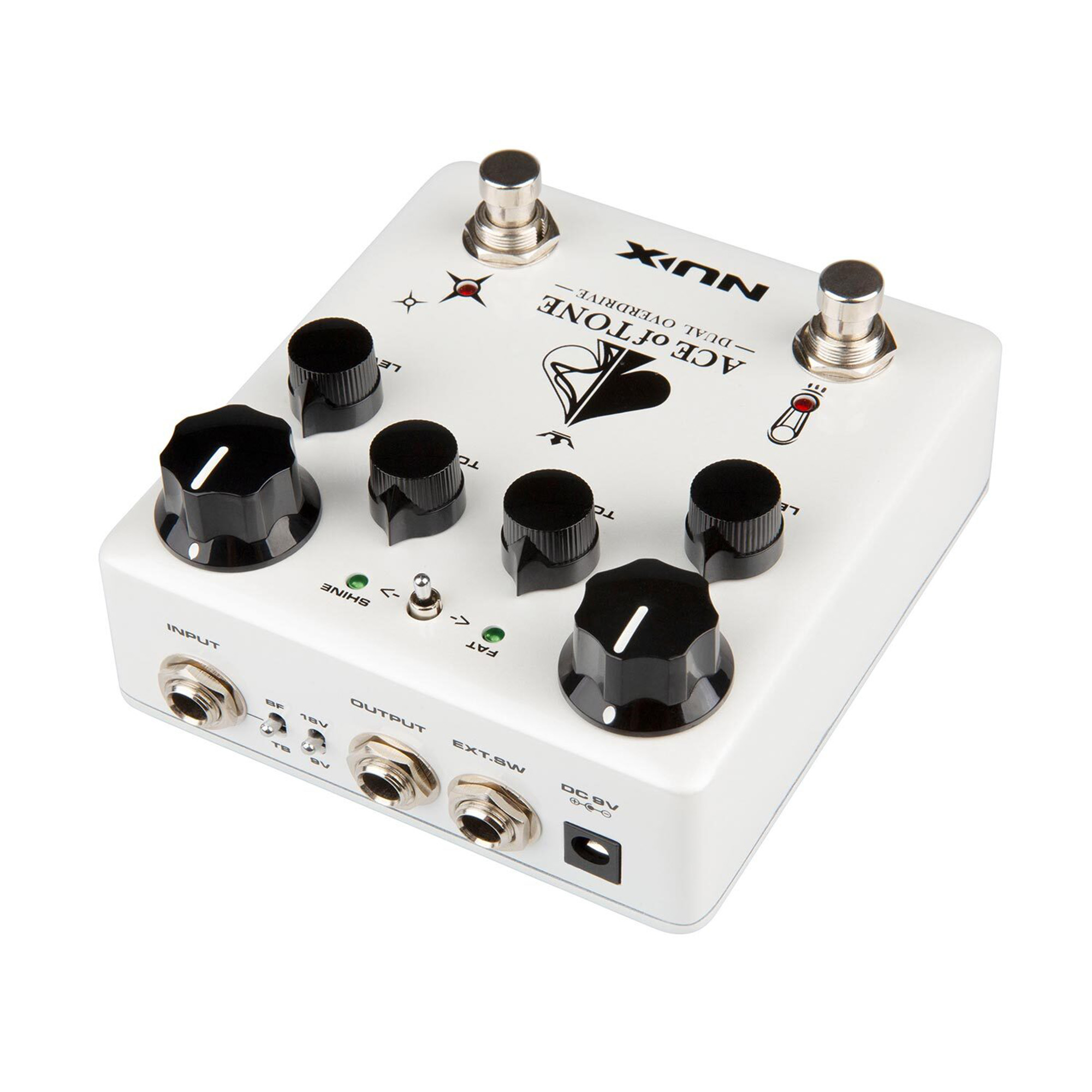 NUX NDO-5 Ace of Tone Dual Overdrive in a Stompbox - White - 3 Years Warranty