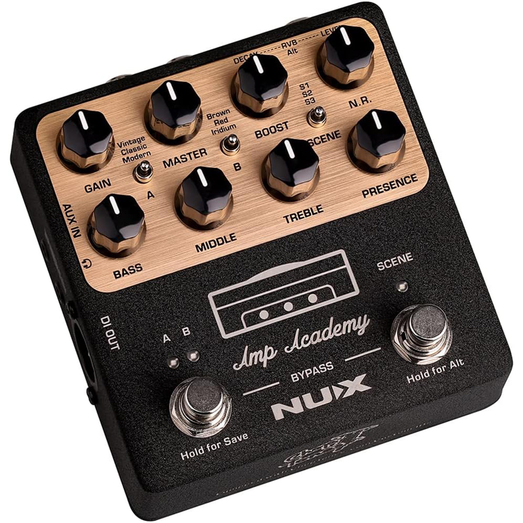 NUX NGS-6 Amp Academy World Class Stomp-Box Amp Modeler - Black - 3 Years Warranty